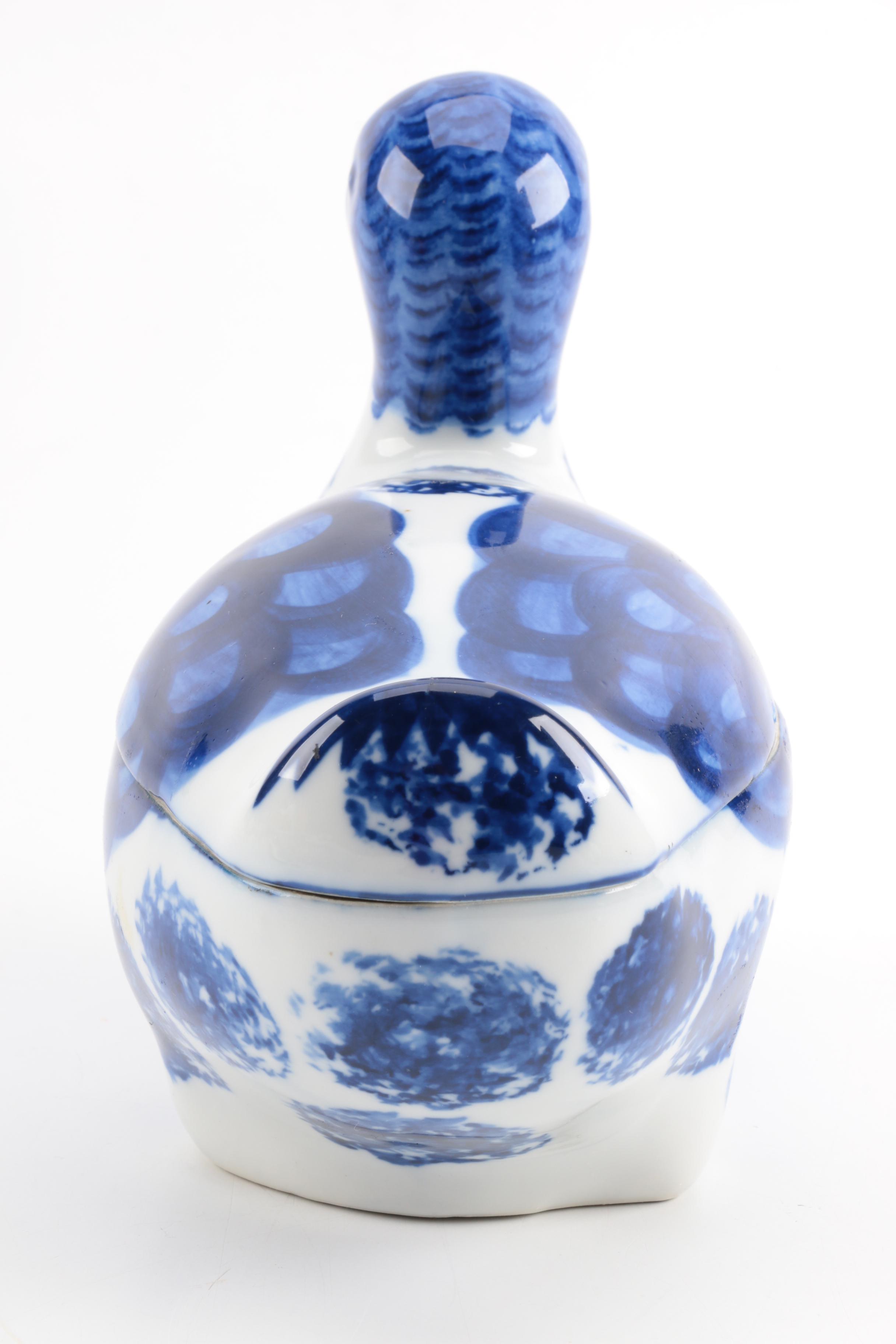 Assorted Blue and White Ceramic Decor Featuring Delft