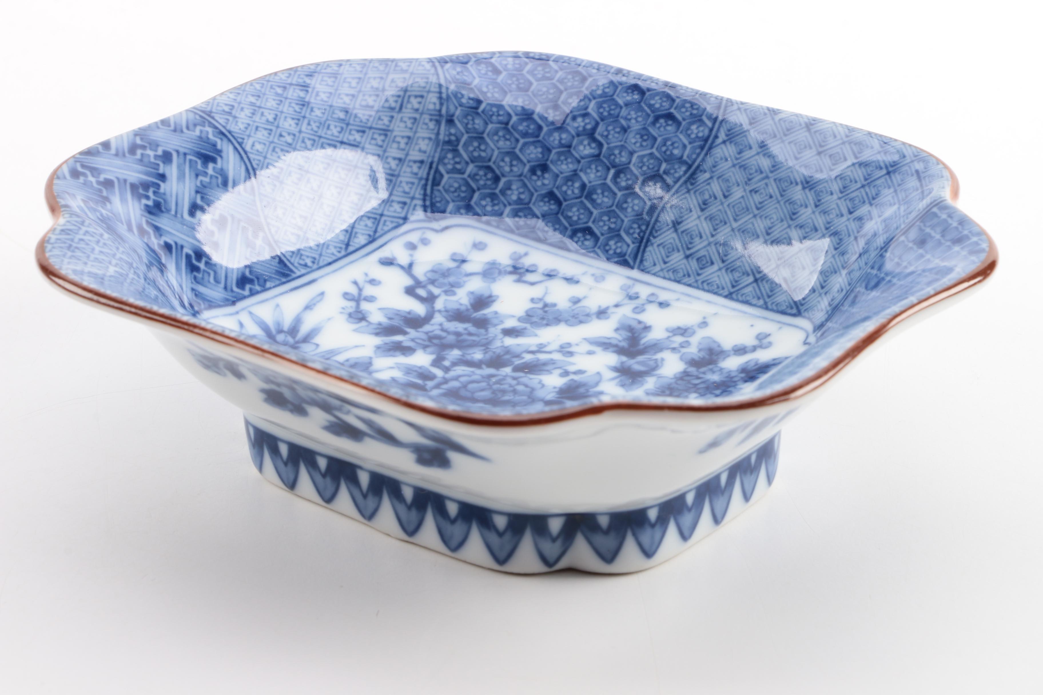 Assorted Blue and White Ceramic Decor Featuring Delft