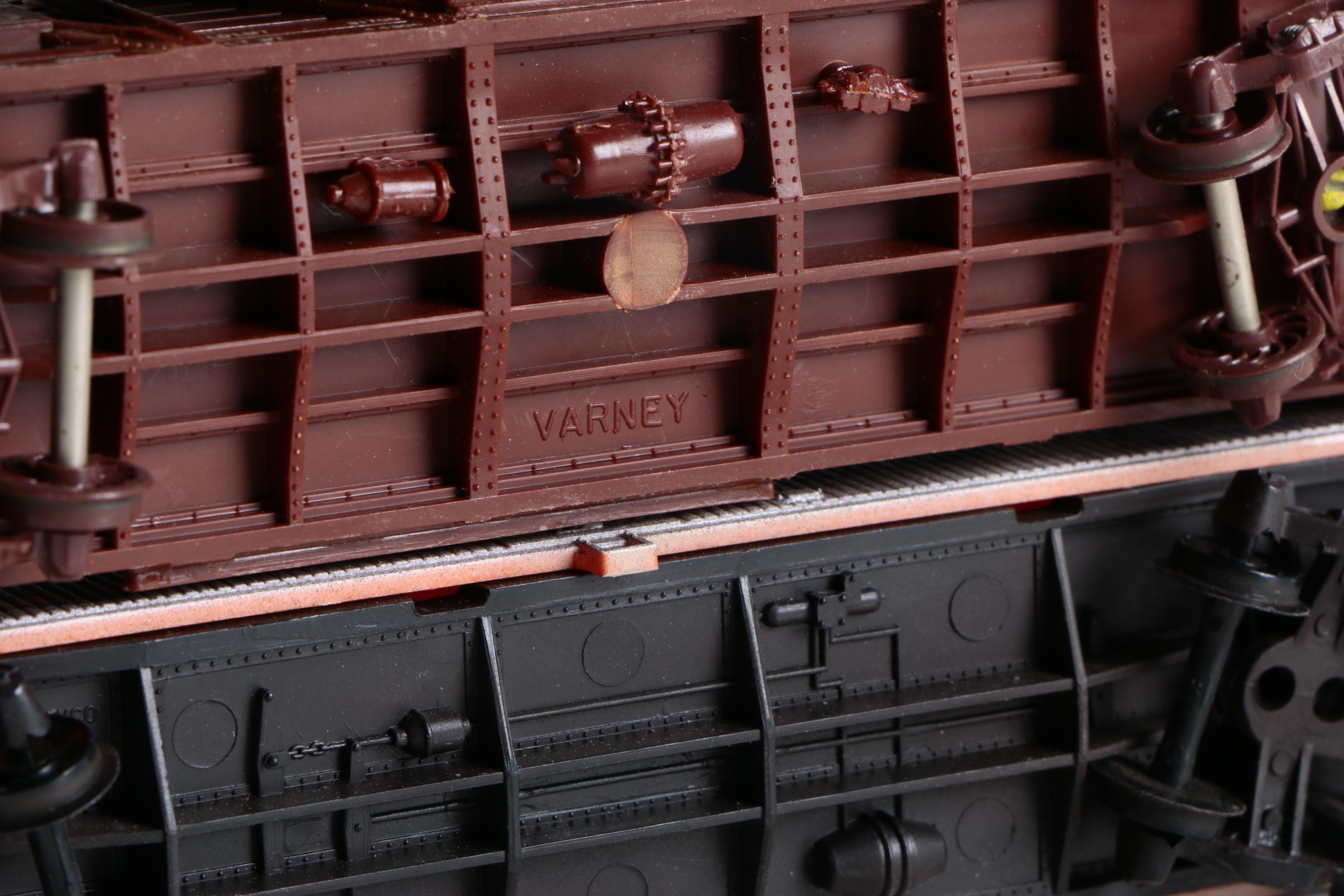 Assorted HO Scale Train Cars Including Varney