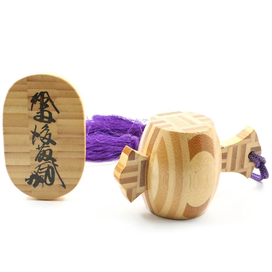 Wooden Japanese Decorative Mallet and Wooden Coin