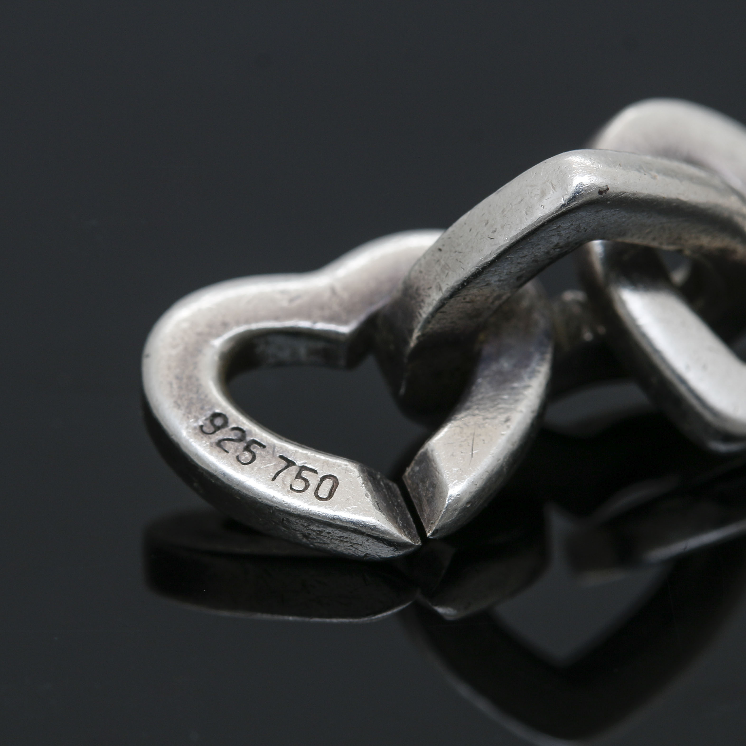 Tiffany & Co. Sterling Silver and 18K Yellow Gold Open Heart Bracelet