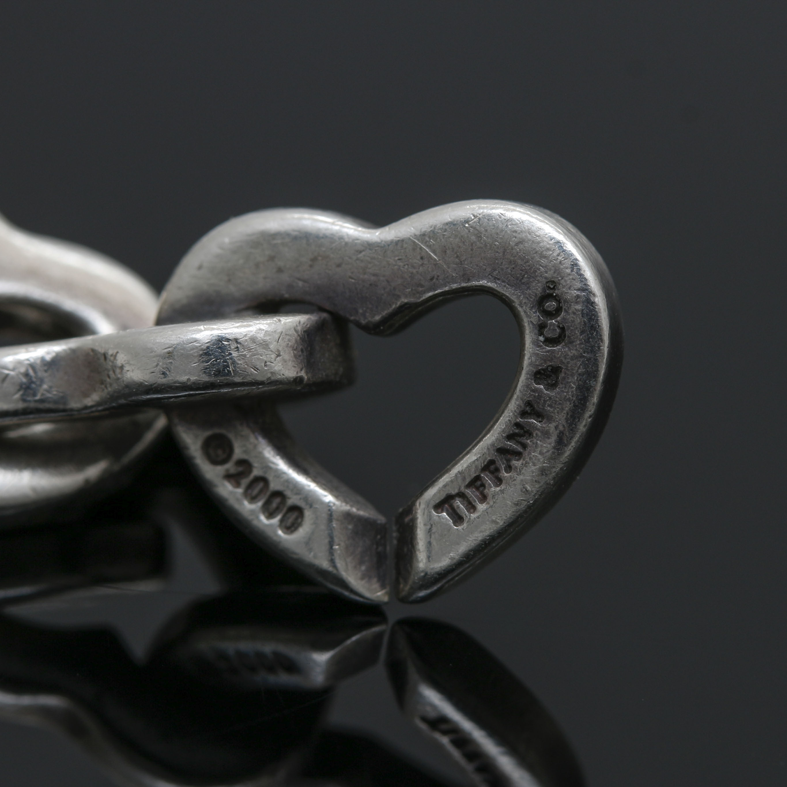 Tiffany & Co. Sterling Silver and 18K Yellow Gold Open Heart Bracelet