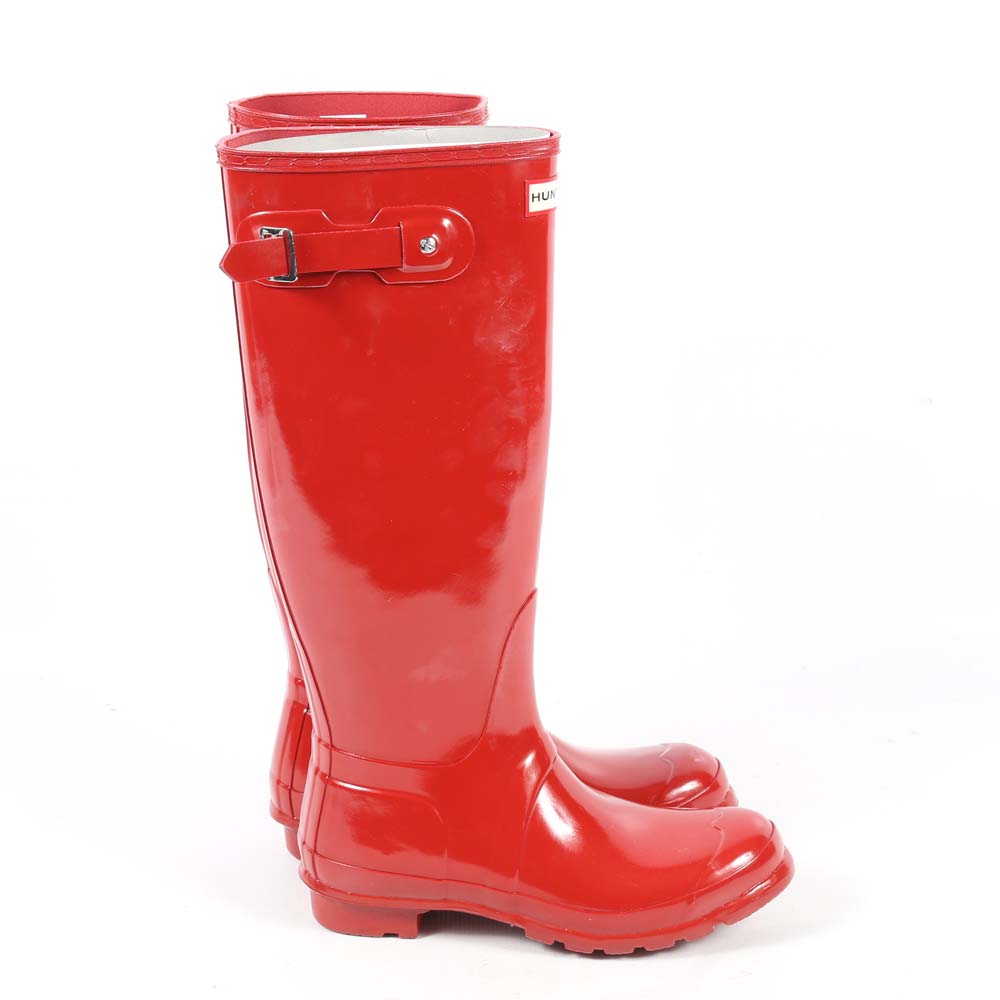Hunter Original Tall Military Red Rain Boots and Boot Socks