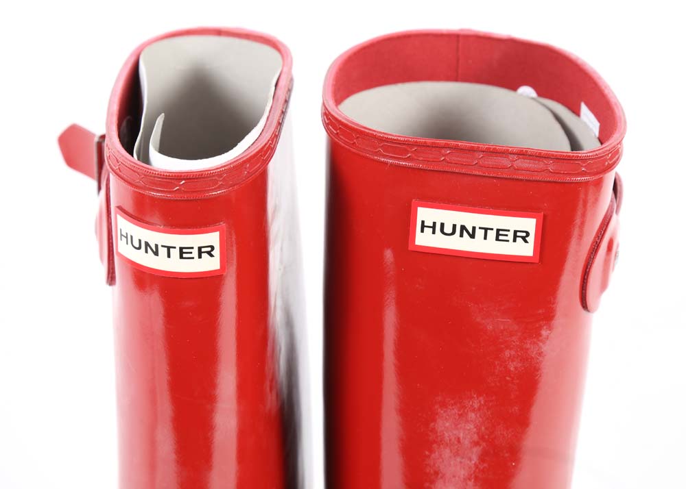 Hunter Original Tall Military Red Rain Boots and Boot Socks