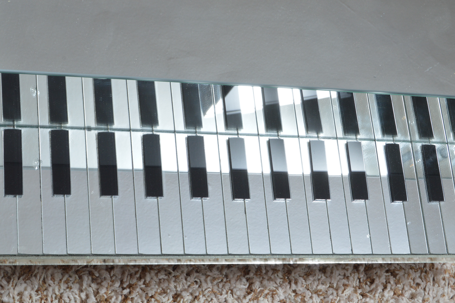 Mirrored Piano Motif Coffee Table