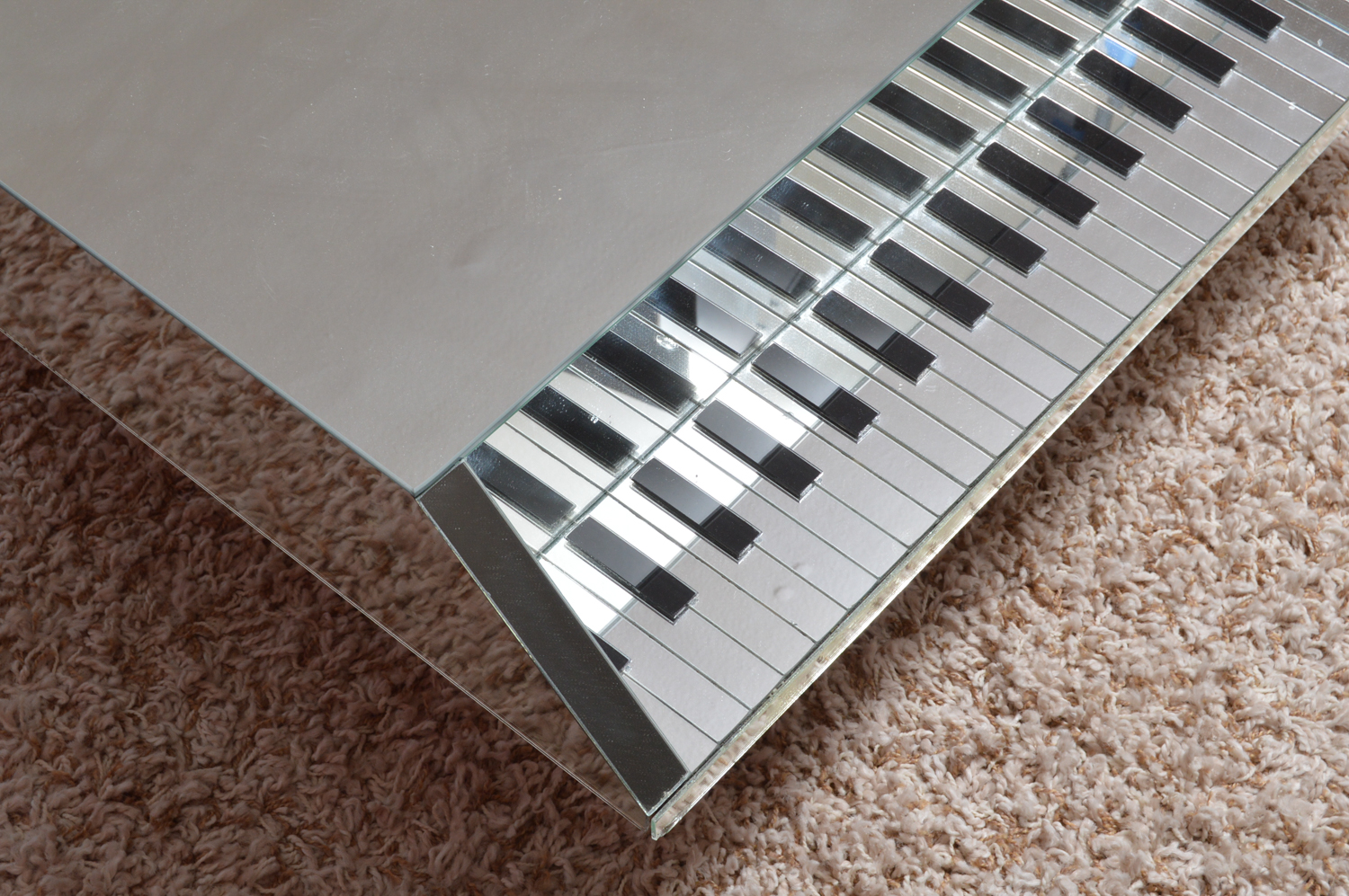 Mirrored Piano Motif Coffee Table