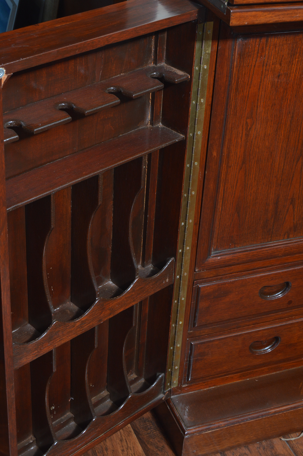 Vintage Carved Teak Chinese Bar