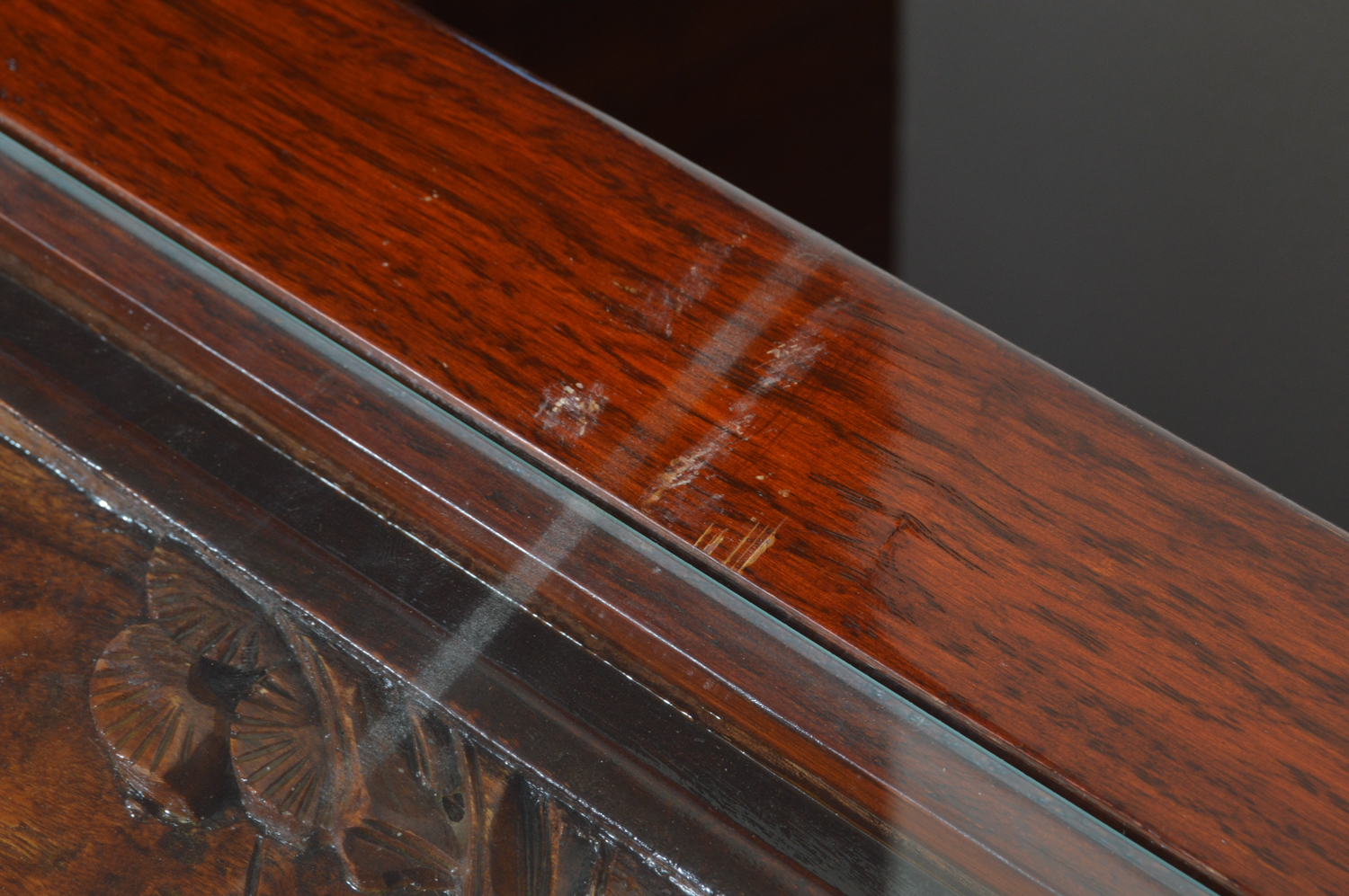 Vintage Carved Teak Chinese Bar