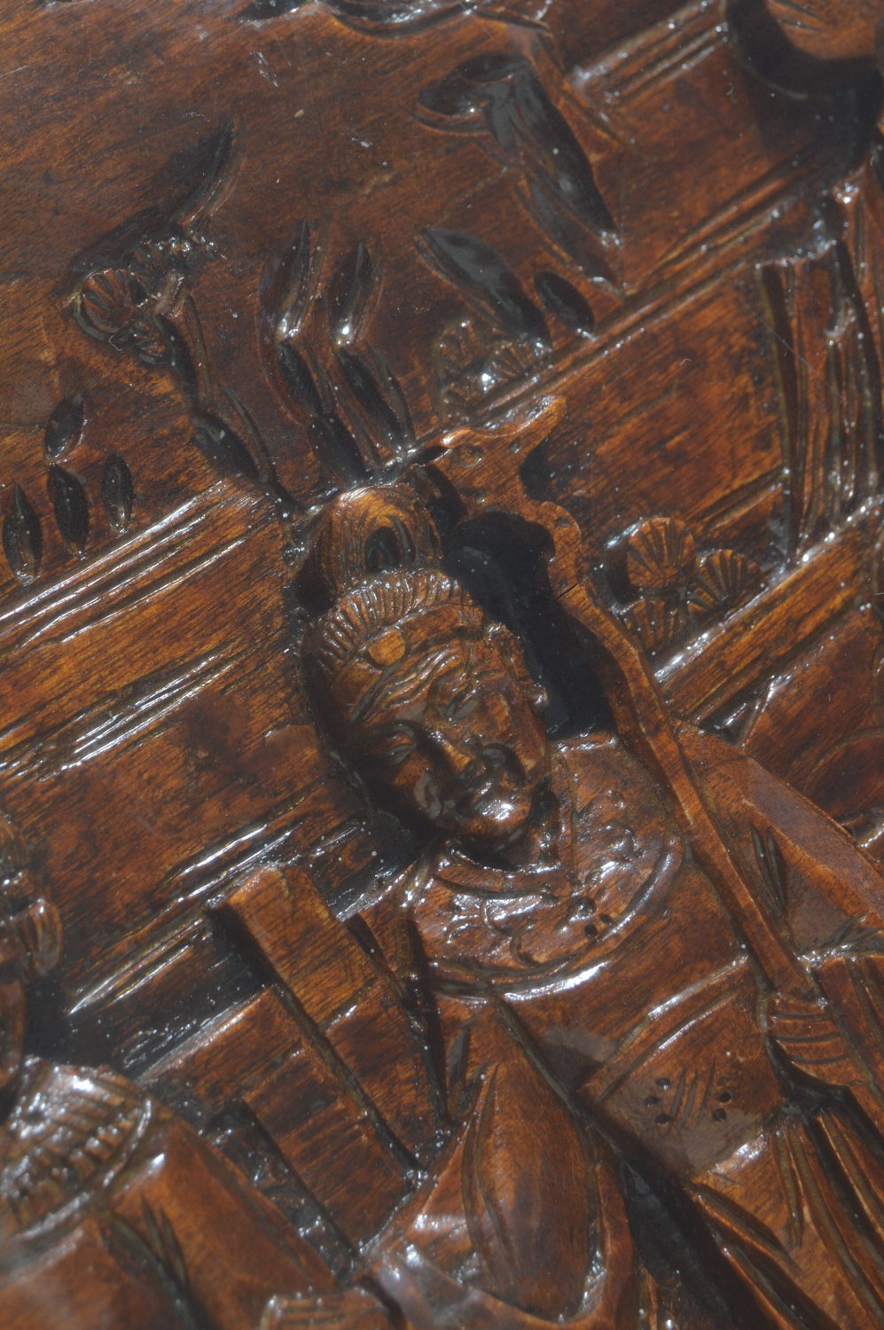 Vintage Carved Teak Chinese Bar