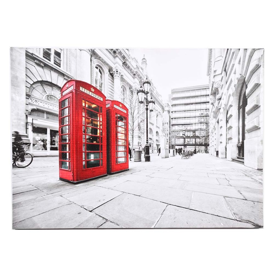 Embellished Giclée Print on Canvas of London