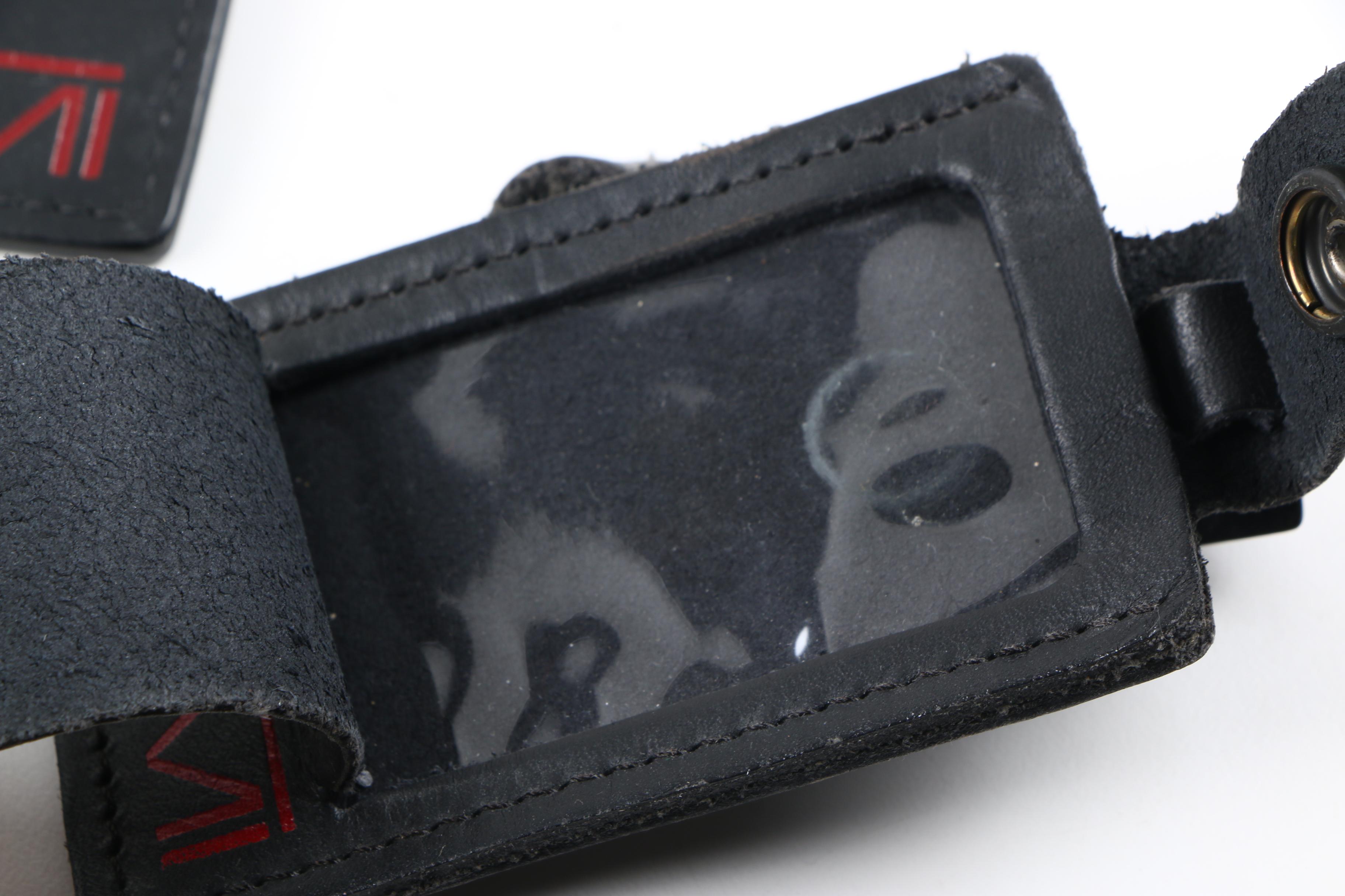 Tumi Black Leather Luggage Tags