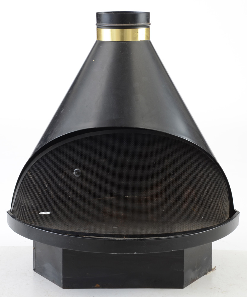 Modern Freestanding Fireplace with Electric Logs