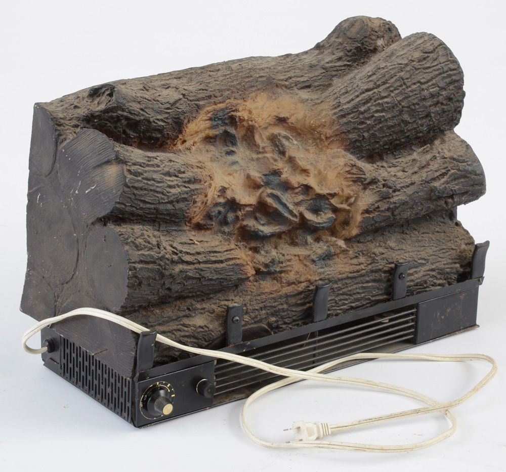 Modern Freestanding Fireplace with Electric Logs