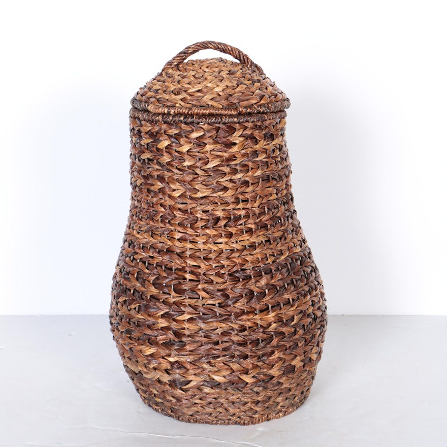 Woven Jar Shaped Basket with Lid