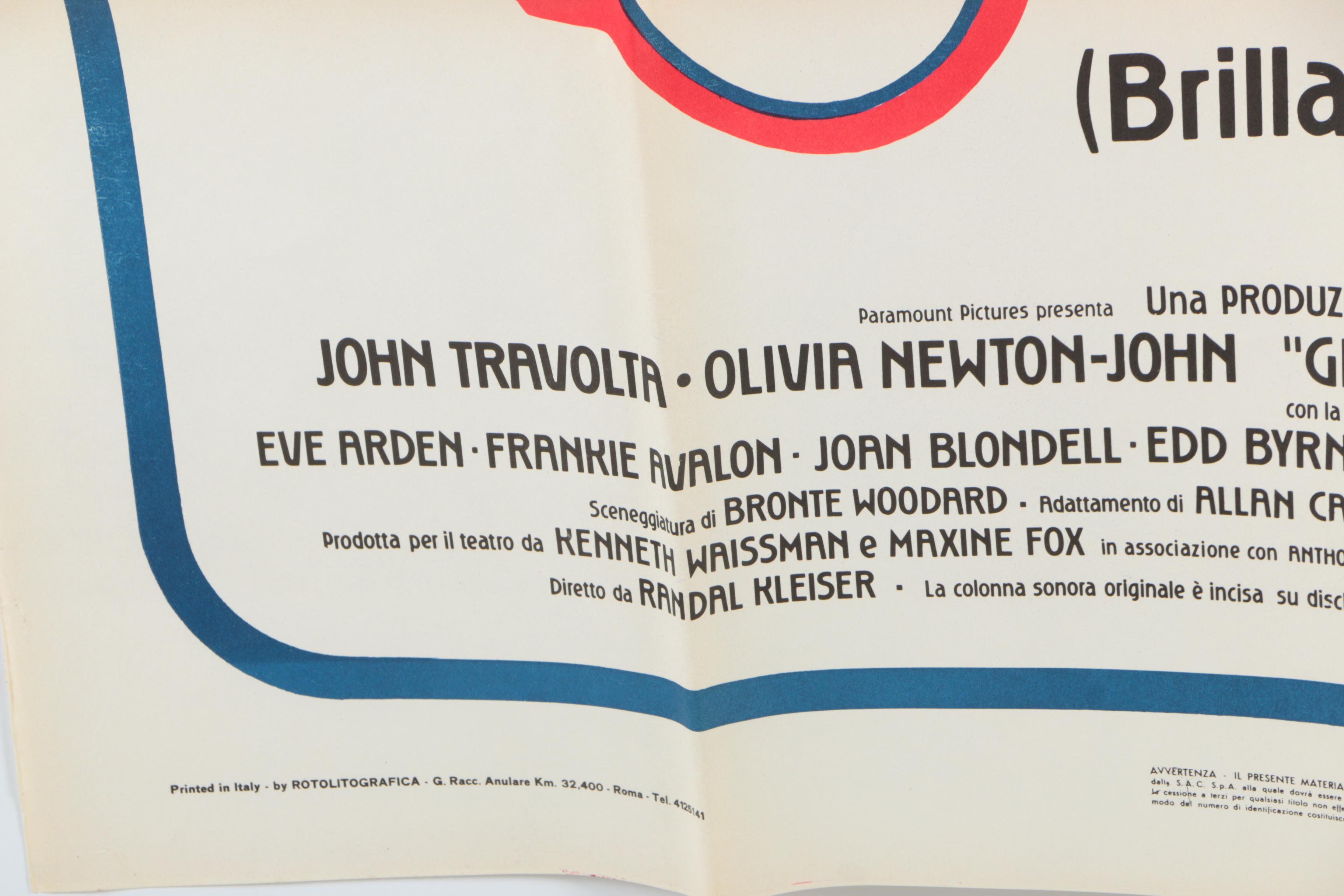 Italian Movie Poster for "Grease"