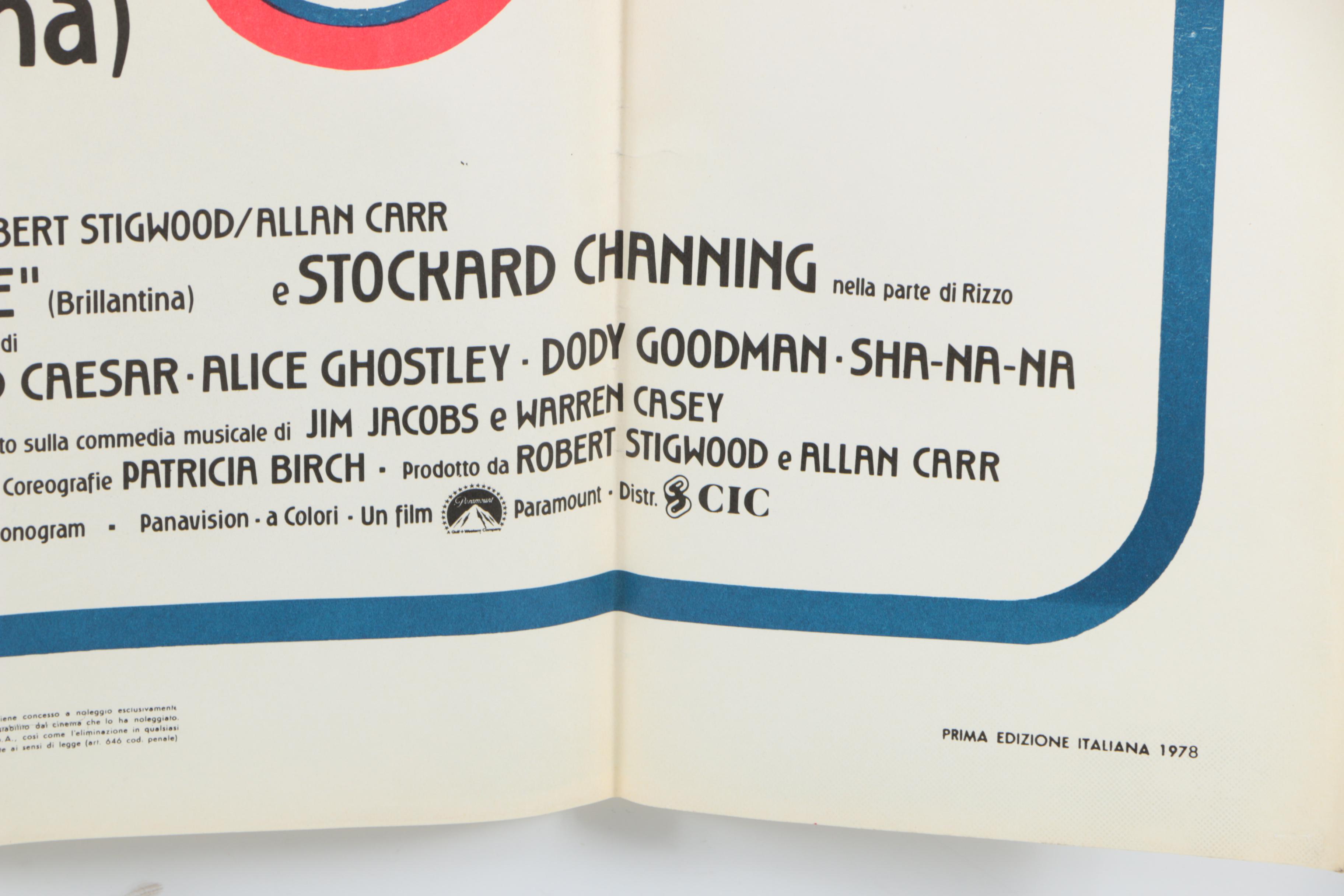 Italian Movie Poster for "Grease"