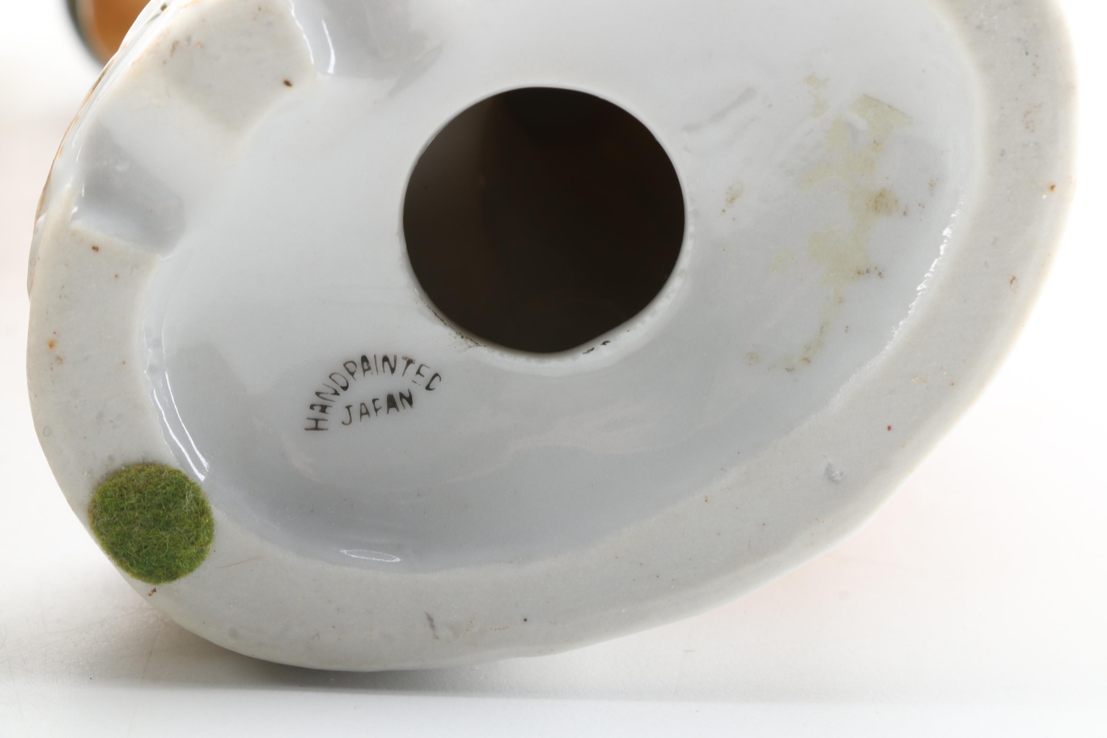 Pair of Ceramic Soldiers with Napoleonic Soldier Bottle