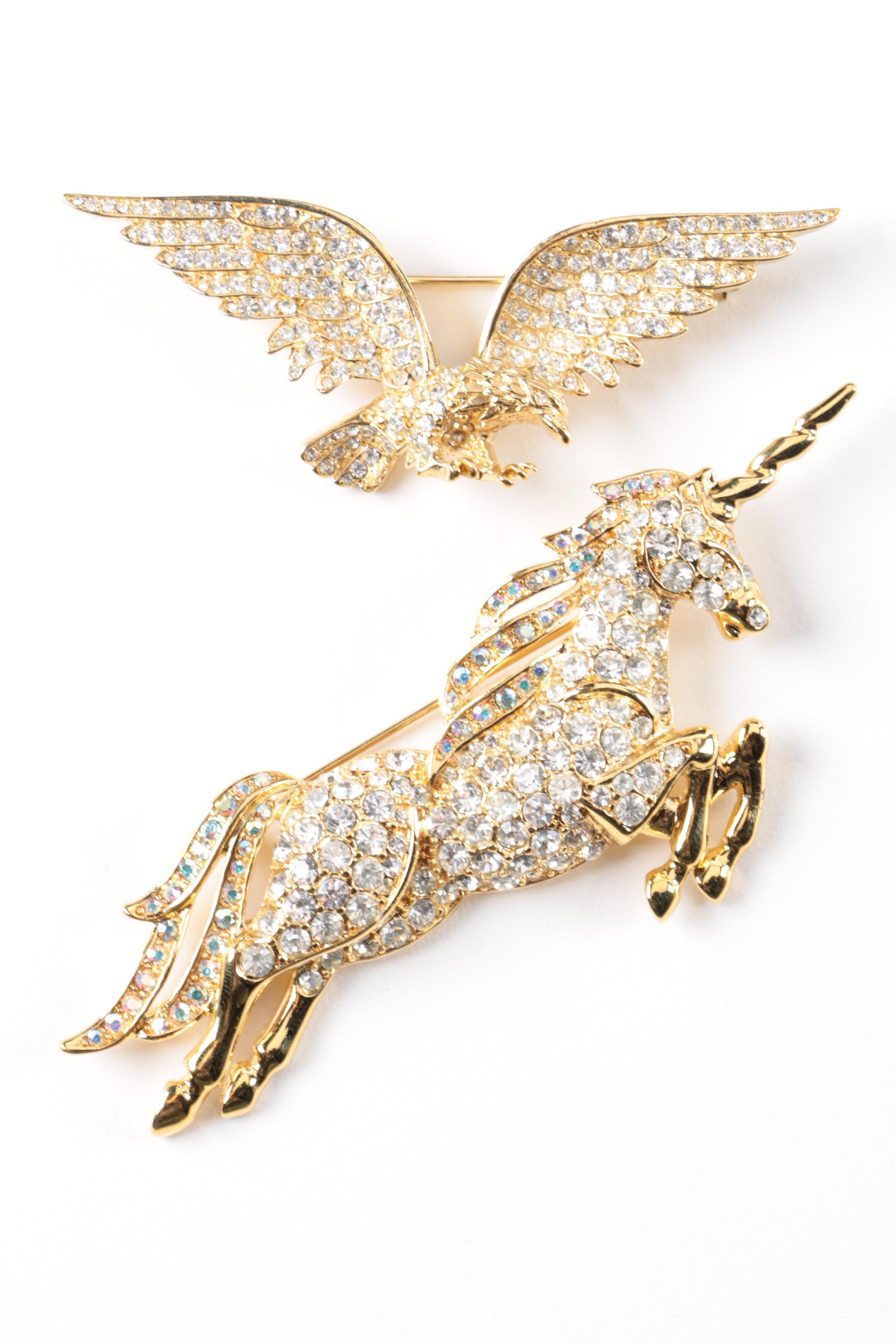 Vintage Trifari Gold Tone Animal and Insect Themed Costume Brooches