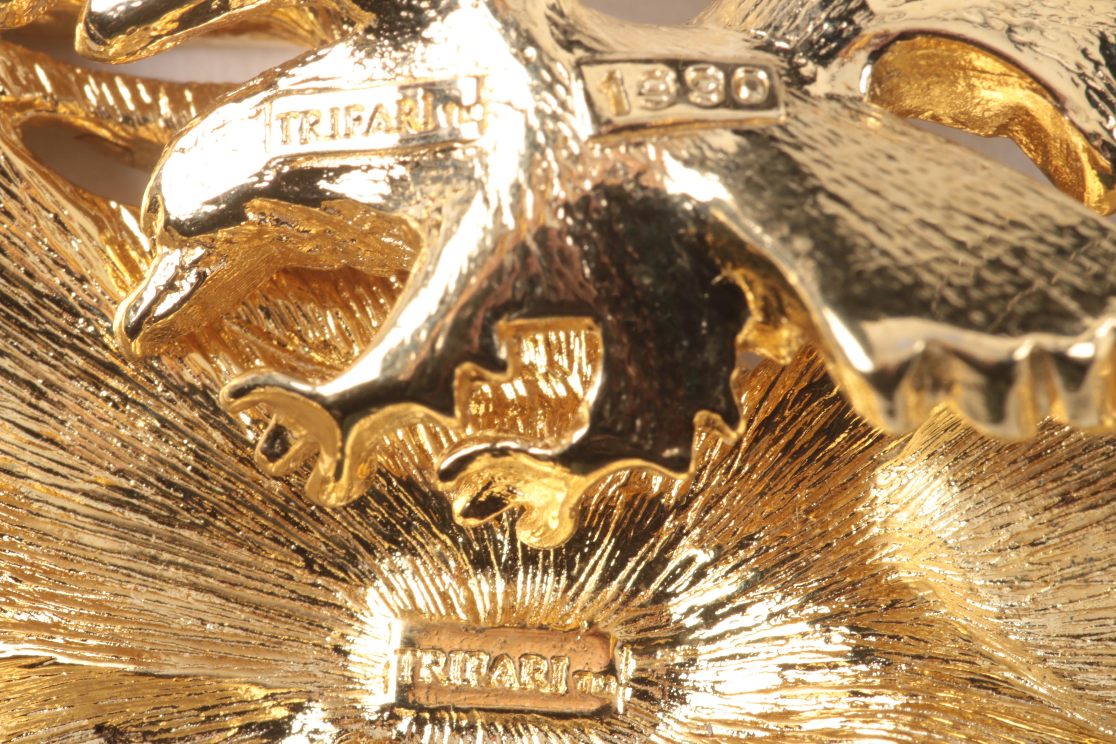 Vintage Trifari Gold Tone Animal and Insect Themed Costume Brooches