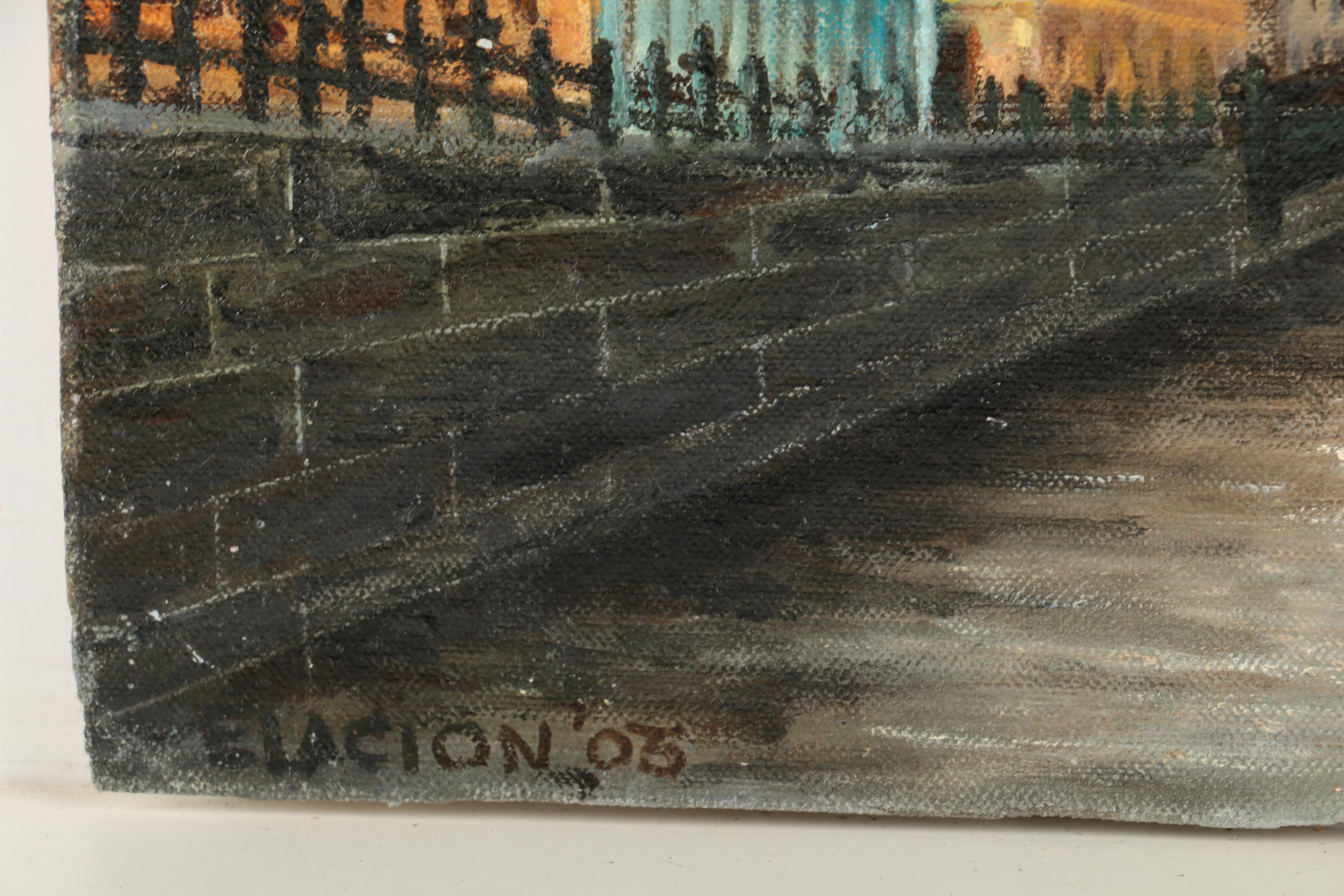 Anthony Elacion 2003 Oil Painting on Canvas of St. Petersburg Cityscape