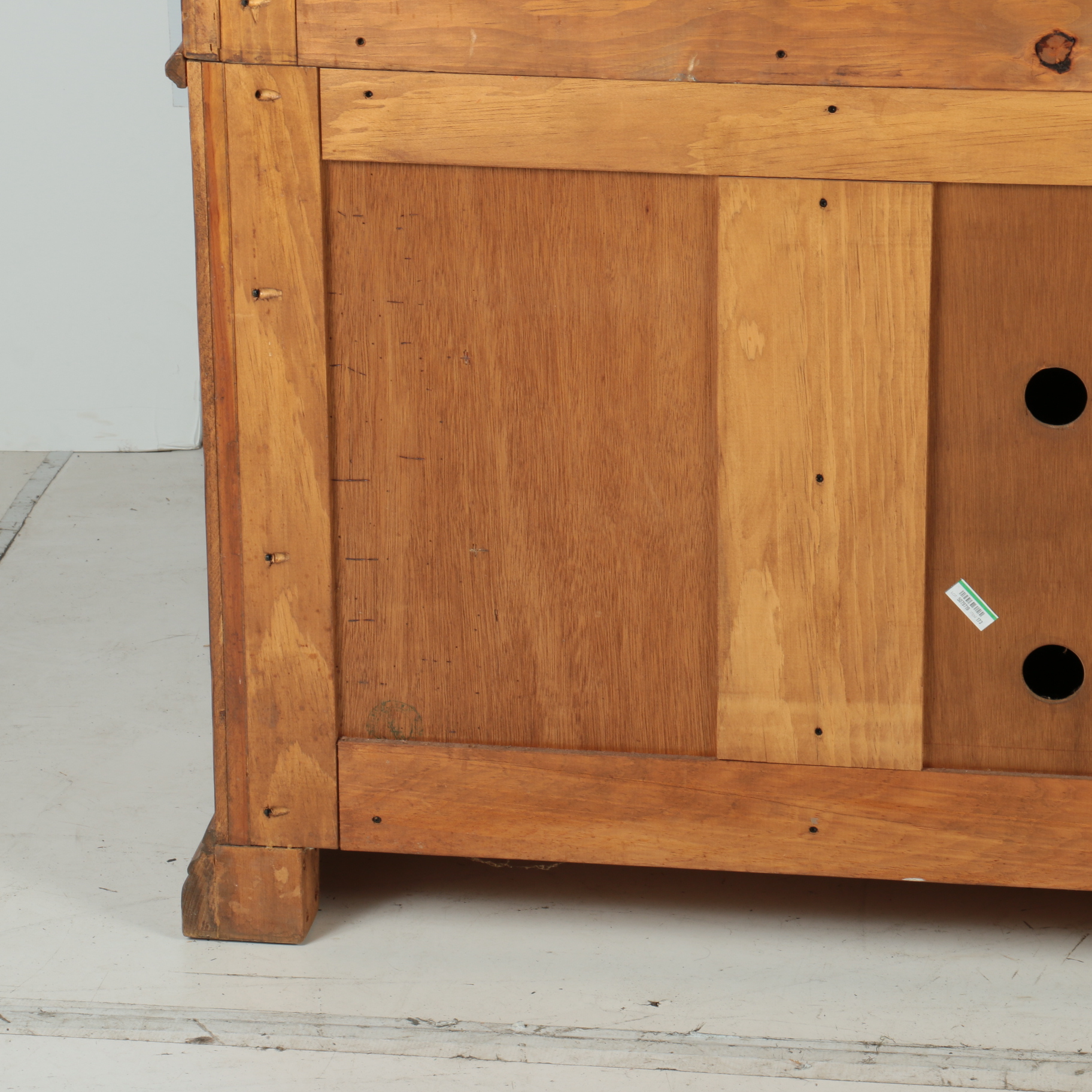 Large Pine Breakfront Media Cabinet