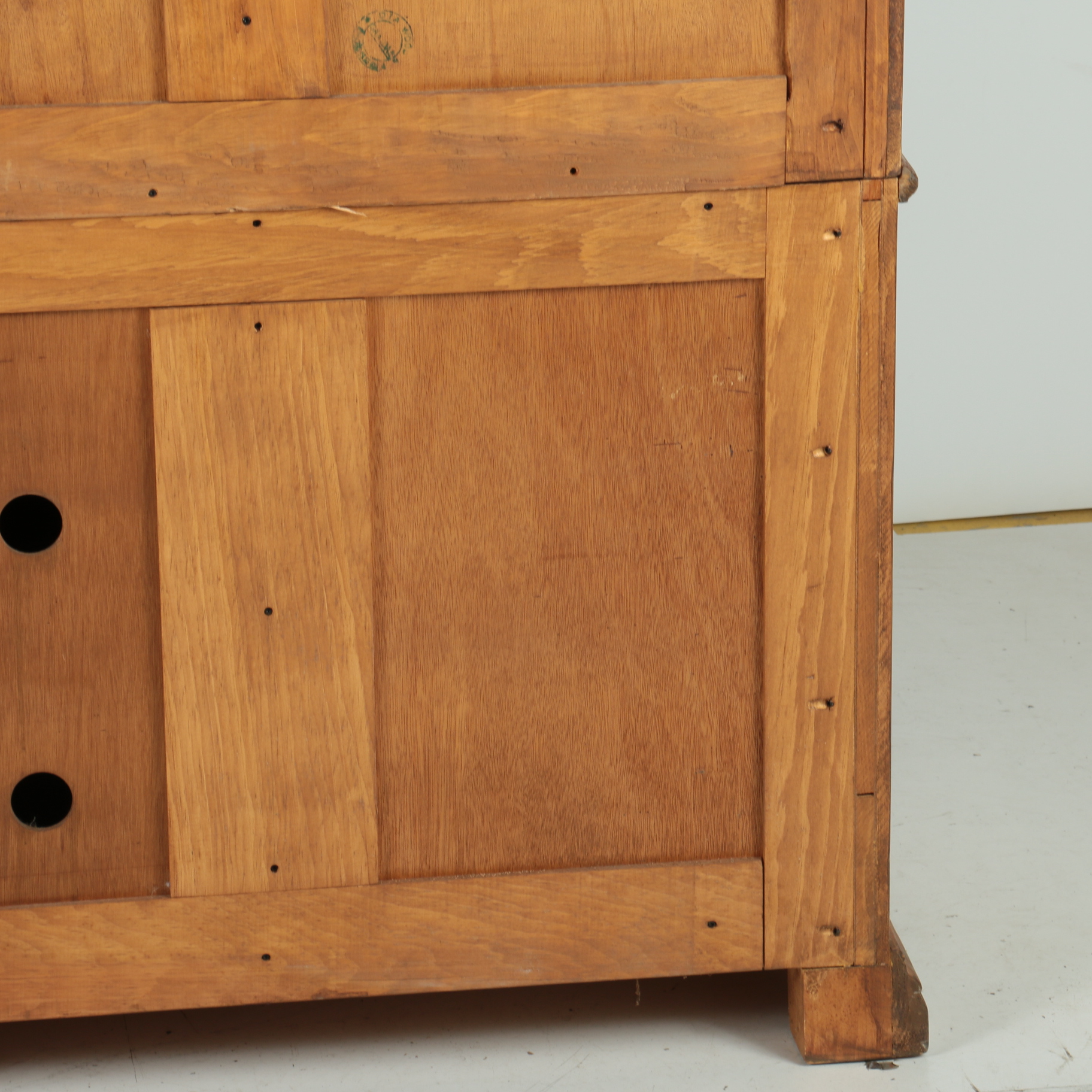 Large Pine Breakfront Media Cabinet