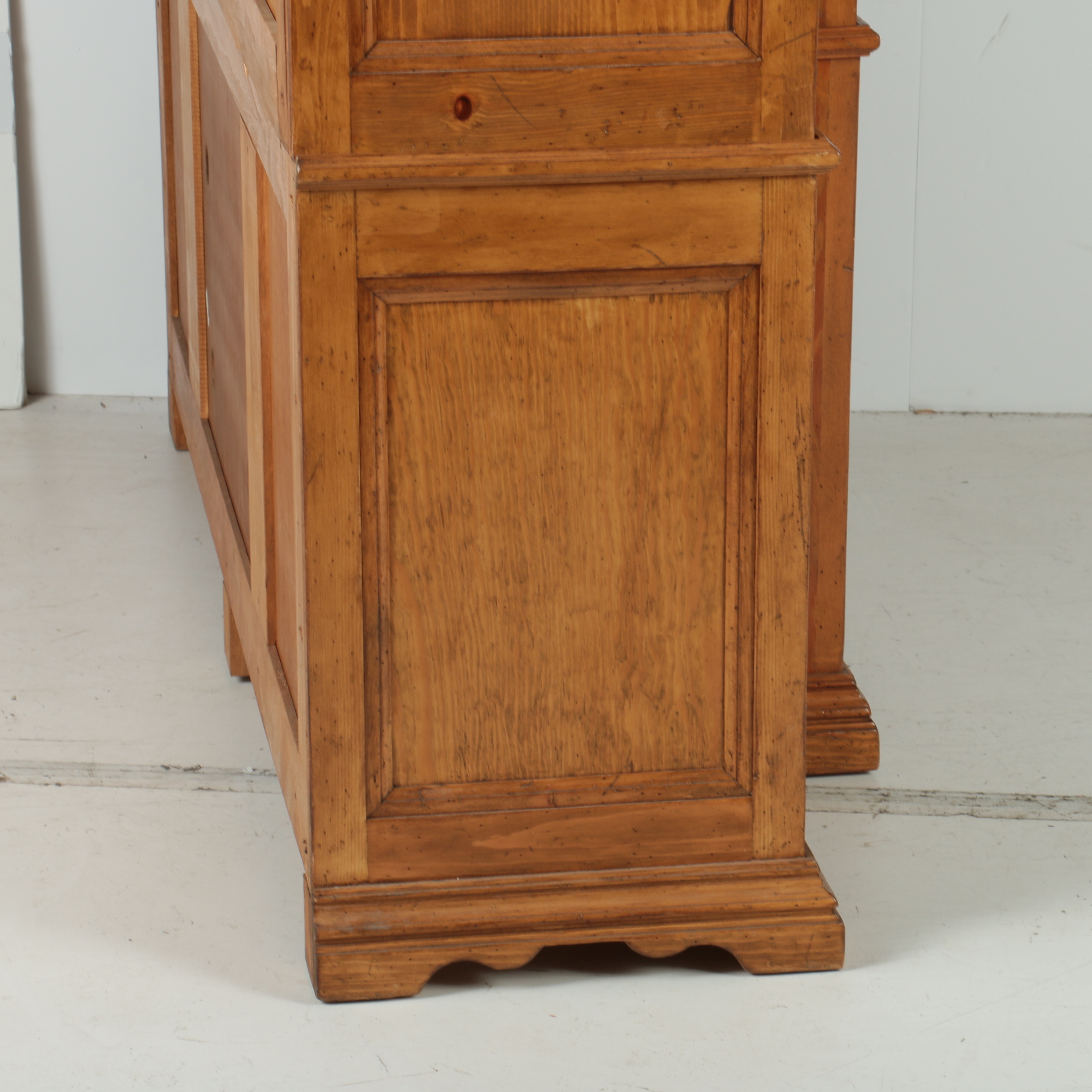 Large Pine Breakfront Media Cabinet