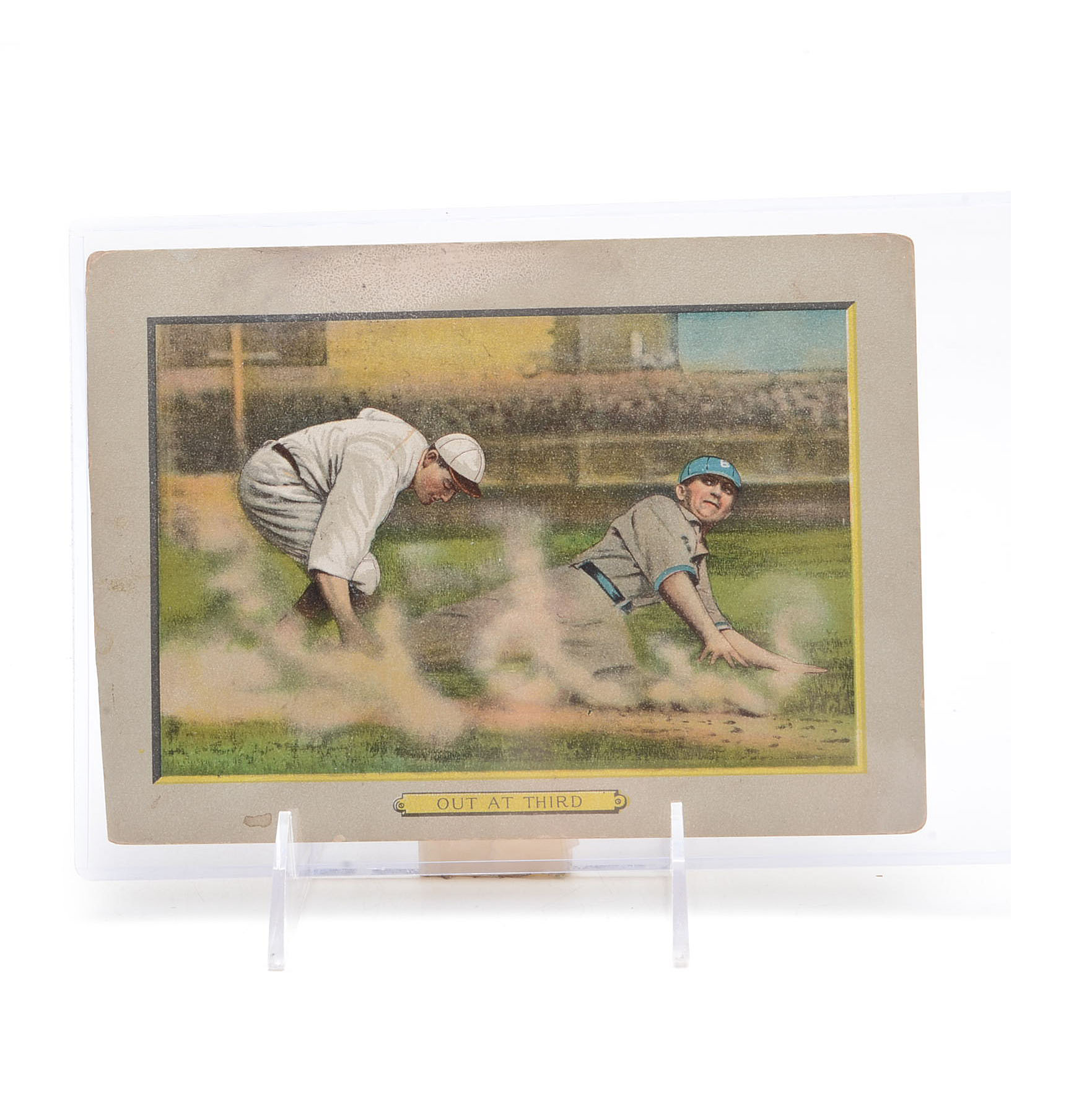 1911 Turkey Red "Out At Third" Cabinet Baseball Card