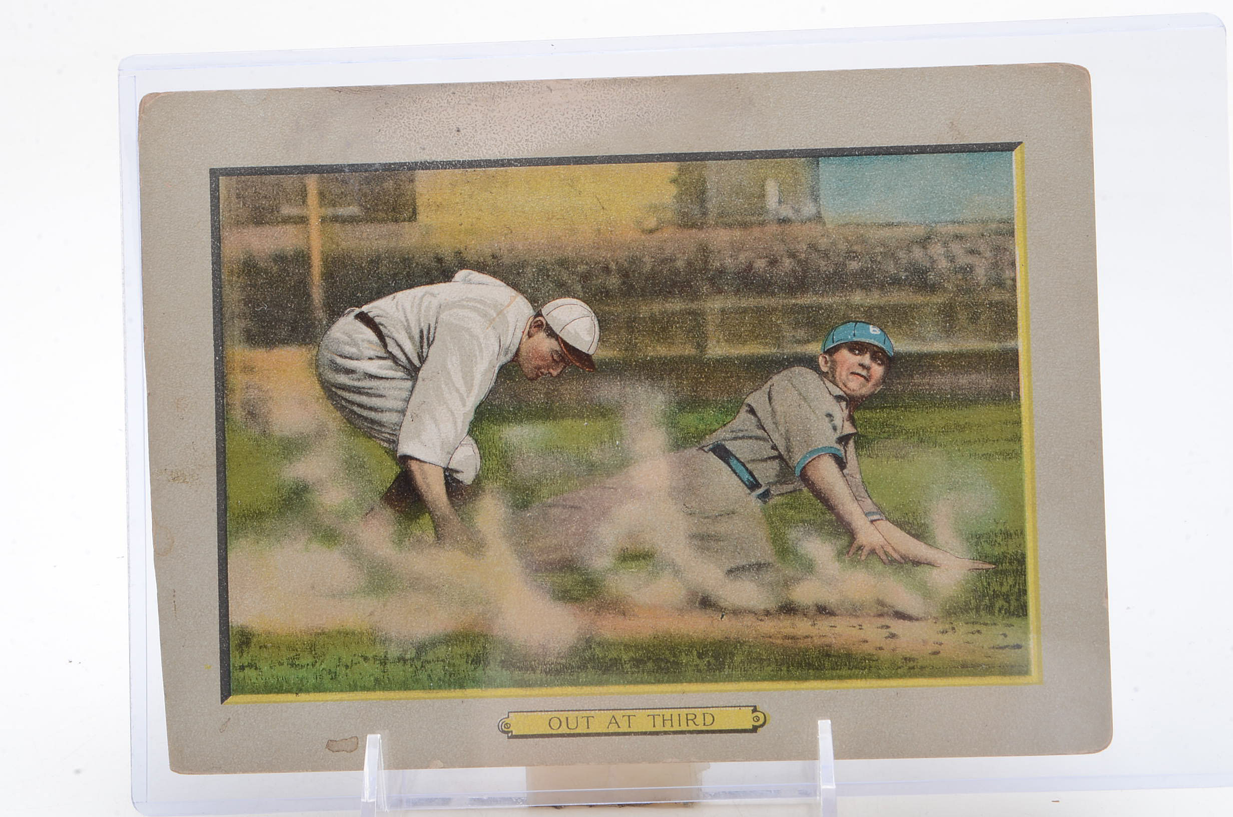 1911 Turkey Red "Out At Third" Cabinet Baseball Card
