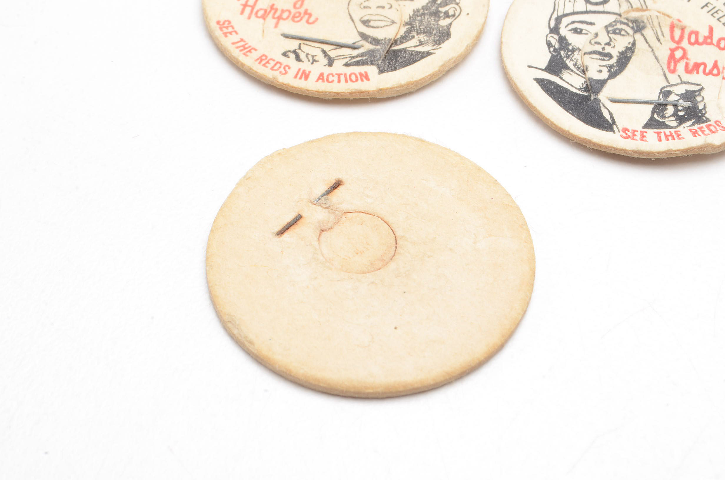 Three French Bauer Cincinnati Reds Milk Lids