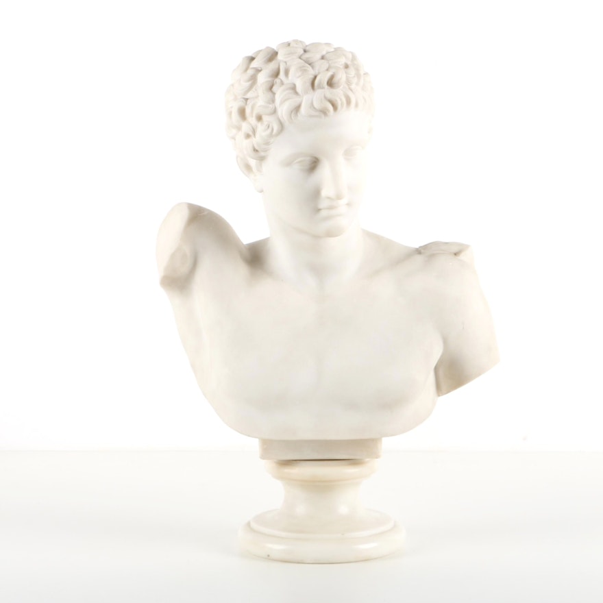 Reproduction Marble Bust After Hermes and the Infant Dionysus