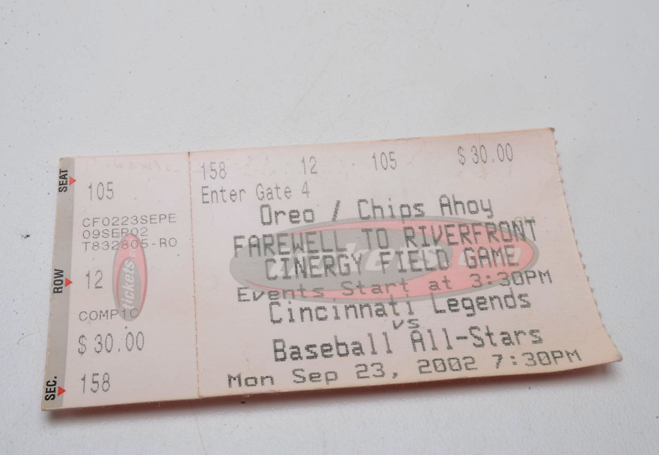 Riverfront First and Last Game Souvenirs