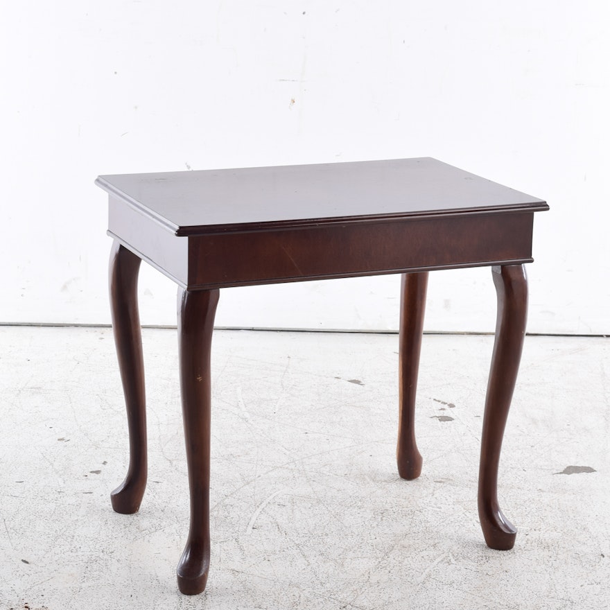 Queen Anne Style Mahogany Finished End Table from The Bombay Company