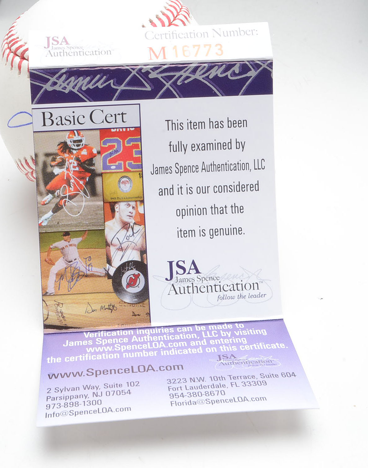 Jason Giambi Signed Baseball JSA COA