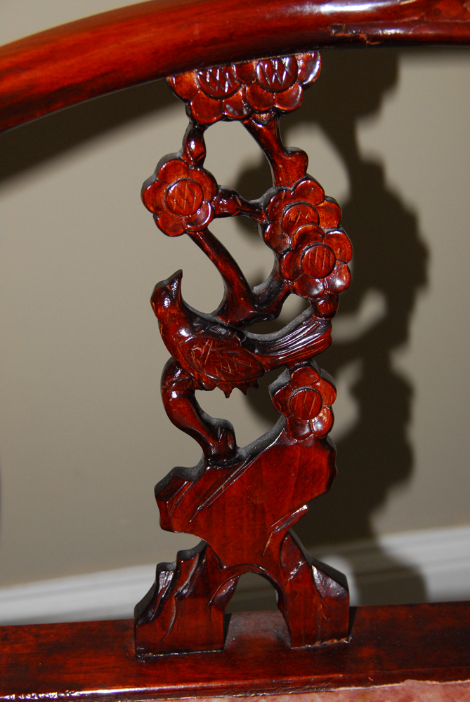 Chinese Marble Seat Corner Chair