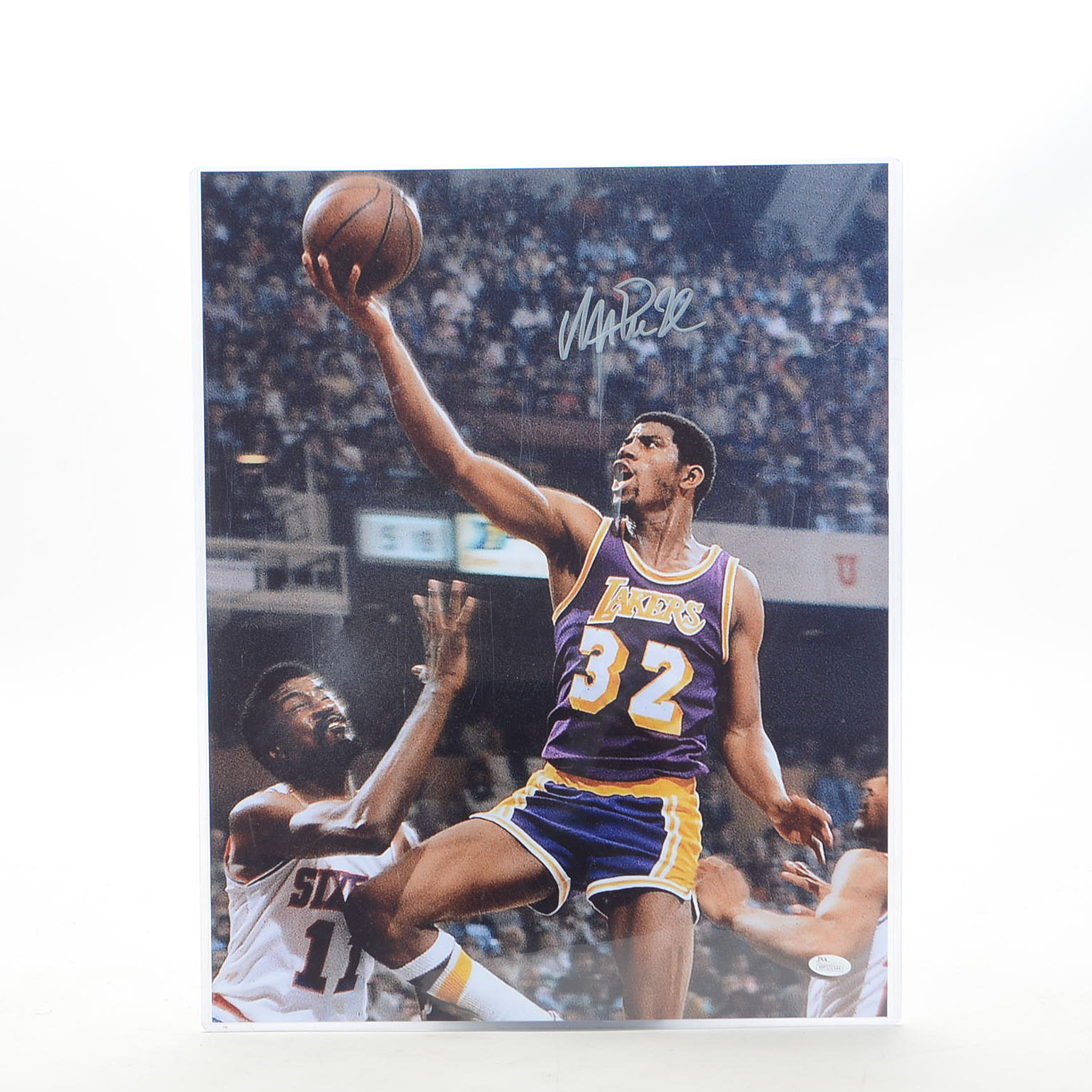 Magic Johnson Signed Lakers Photo COA