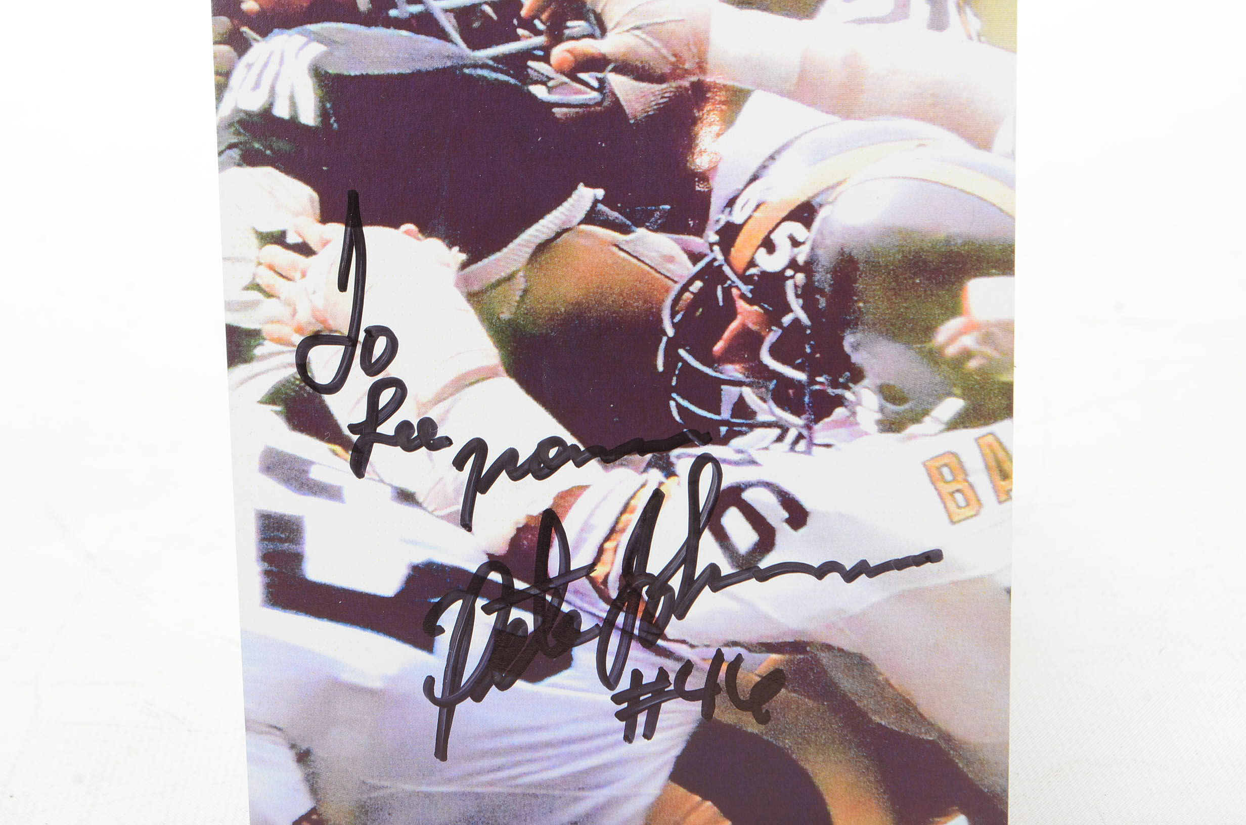Two Signed Pete Johnson Ohio State and Bengals Football Photos