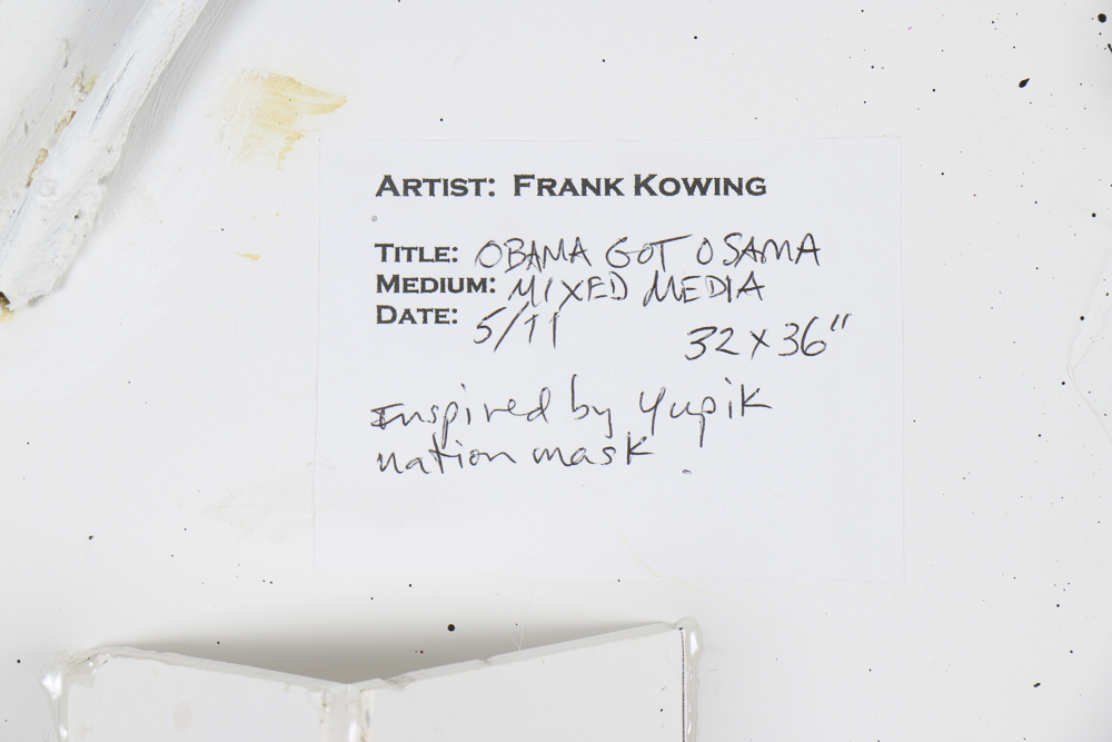 Frank Kowing Mixed Media Wall Sculpture "Obama Got Osama"