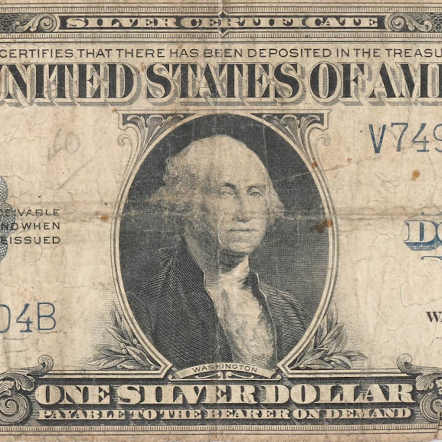 Series of 1923 Blue Seal One Dollar Silver Certificate Speelman-White Note