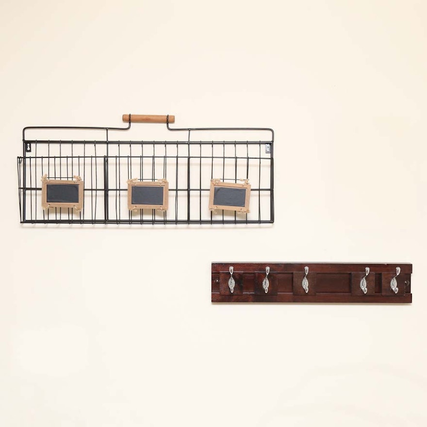 Coat Rack and Wall Baskets