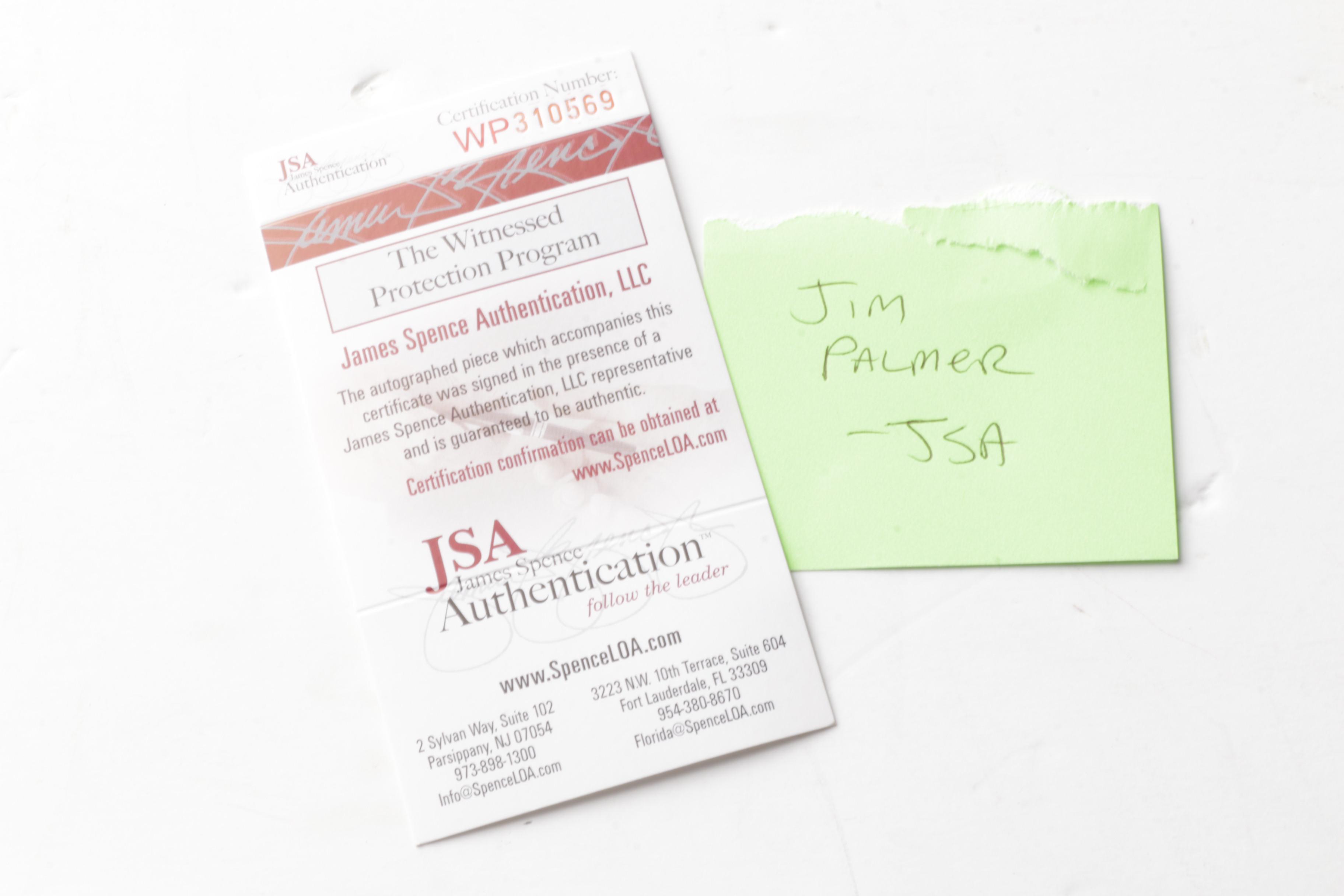 Jim Palmer Autographed Baltimore Orioles Jersey - JSA COA