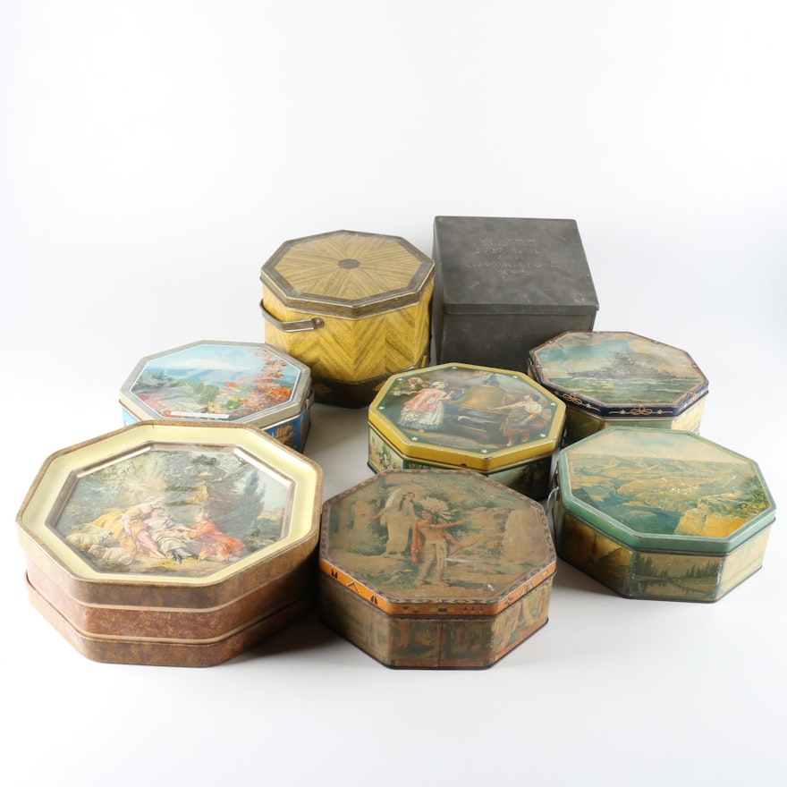 Collection of Vintage Loose Wiles Biscuit Tins