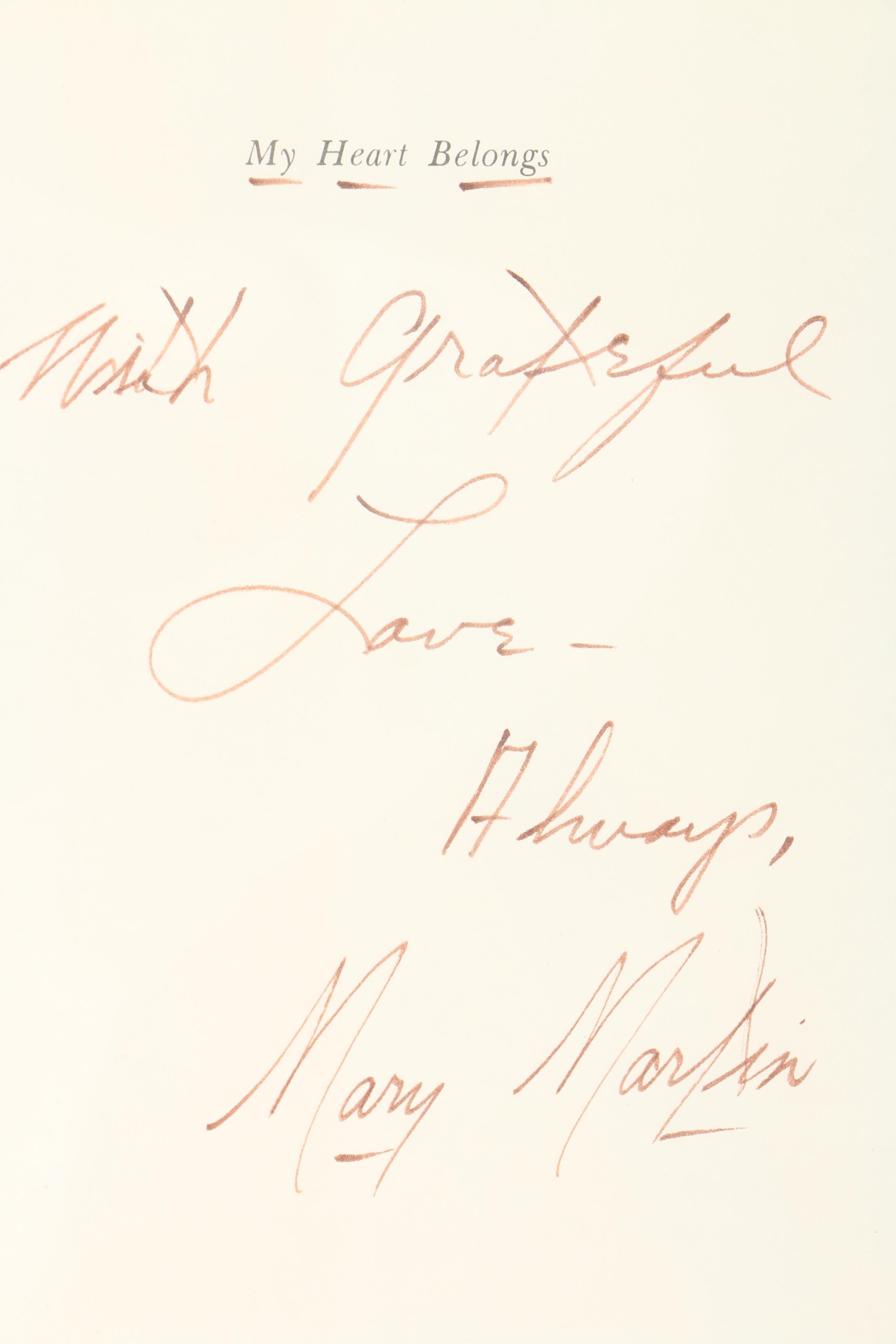 Book Cover Autographed by Mary Martin