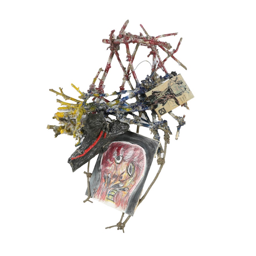 Frank Kowing Mixed Media Sculpture "After the Ball is Over"