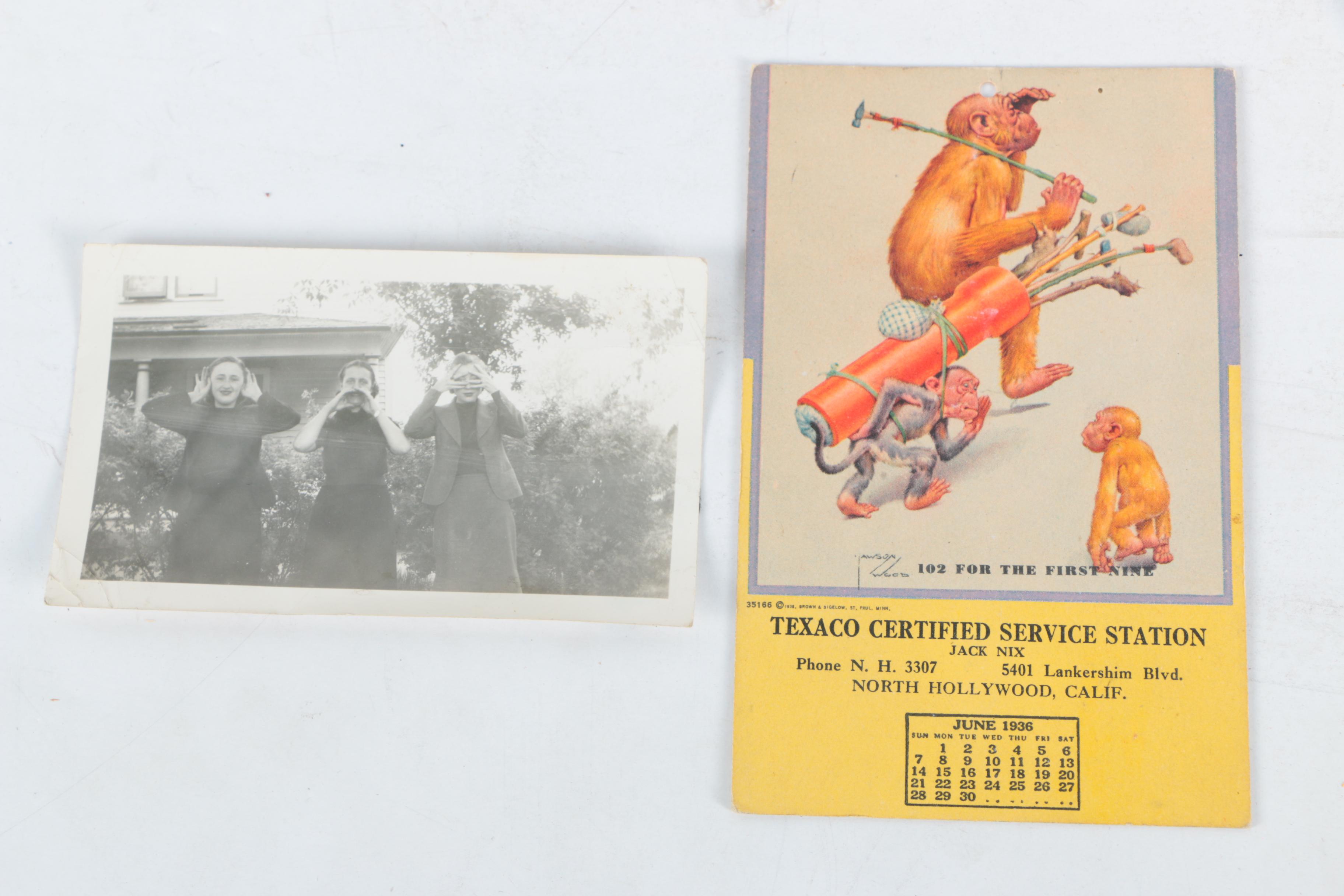 Vintage "Three Wise Monkeys" Motif Objects and Ephemera