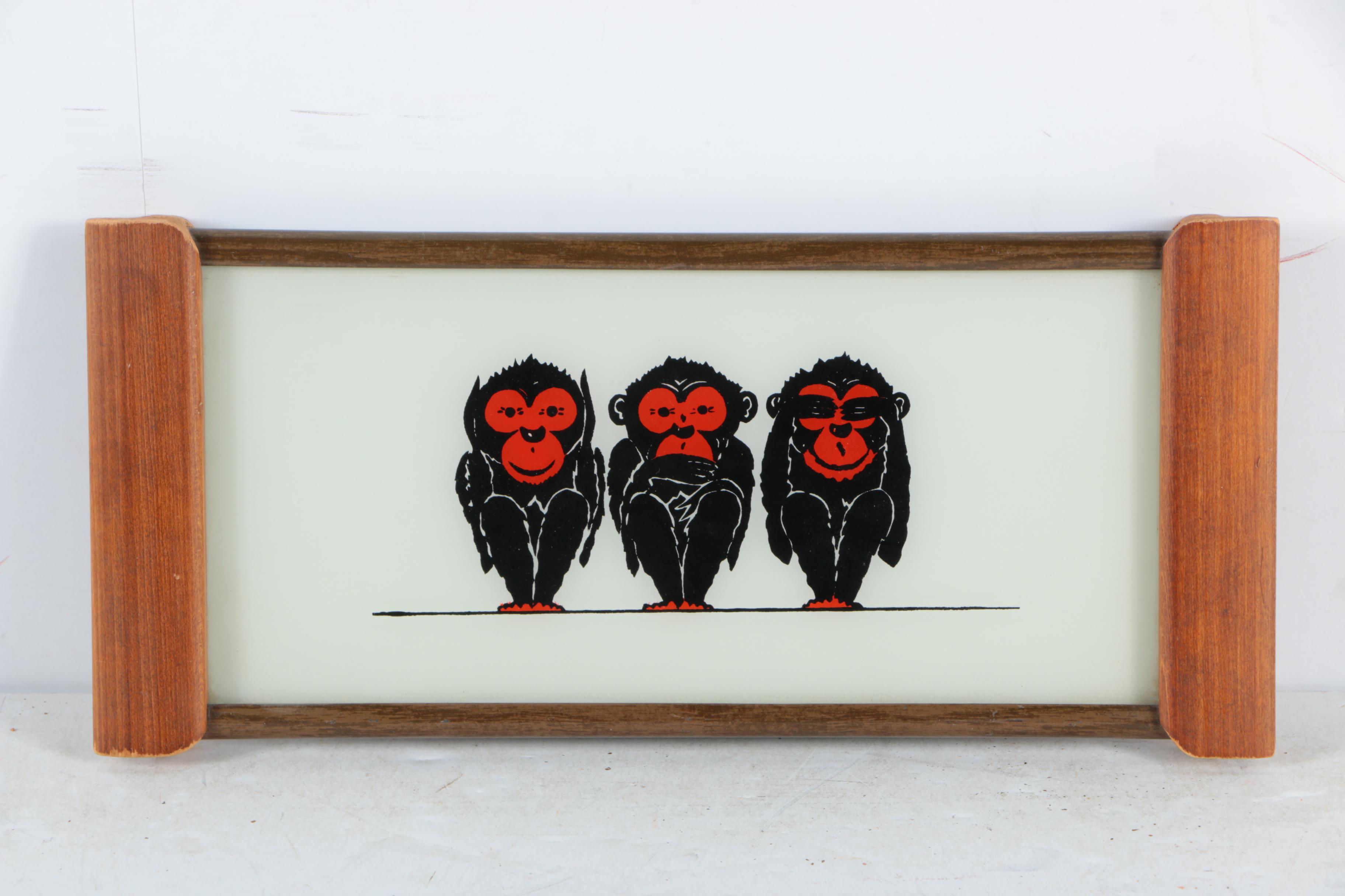 Vintage "Three Wise Monkeys" Motif Objects and Ephemera