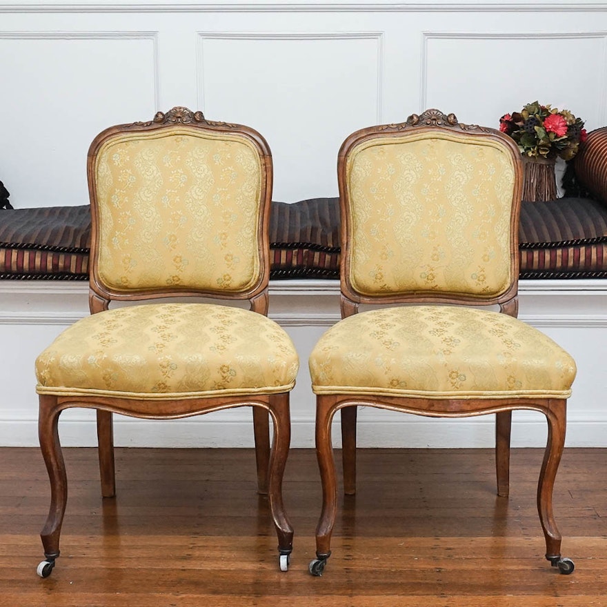 Louis XV Style Upholstered Side Chairs