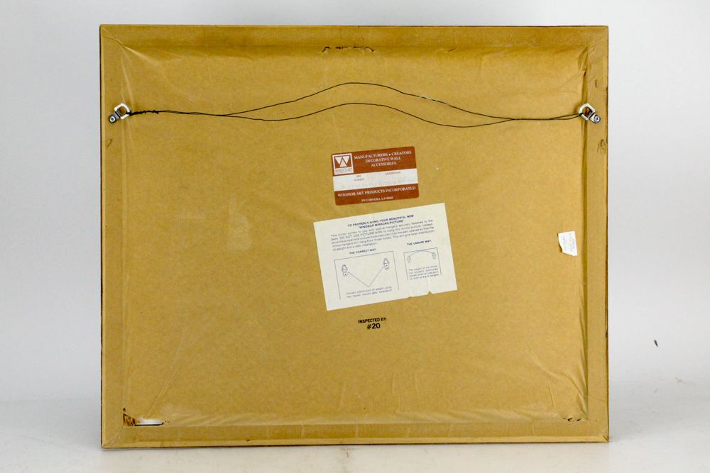 Lou Davenport 1980s Offset Lithograph Print After Still Life with Quilt