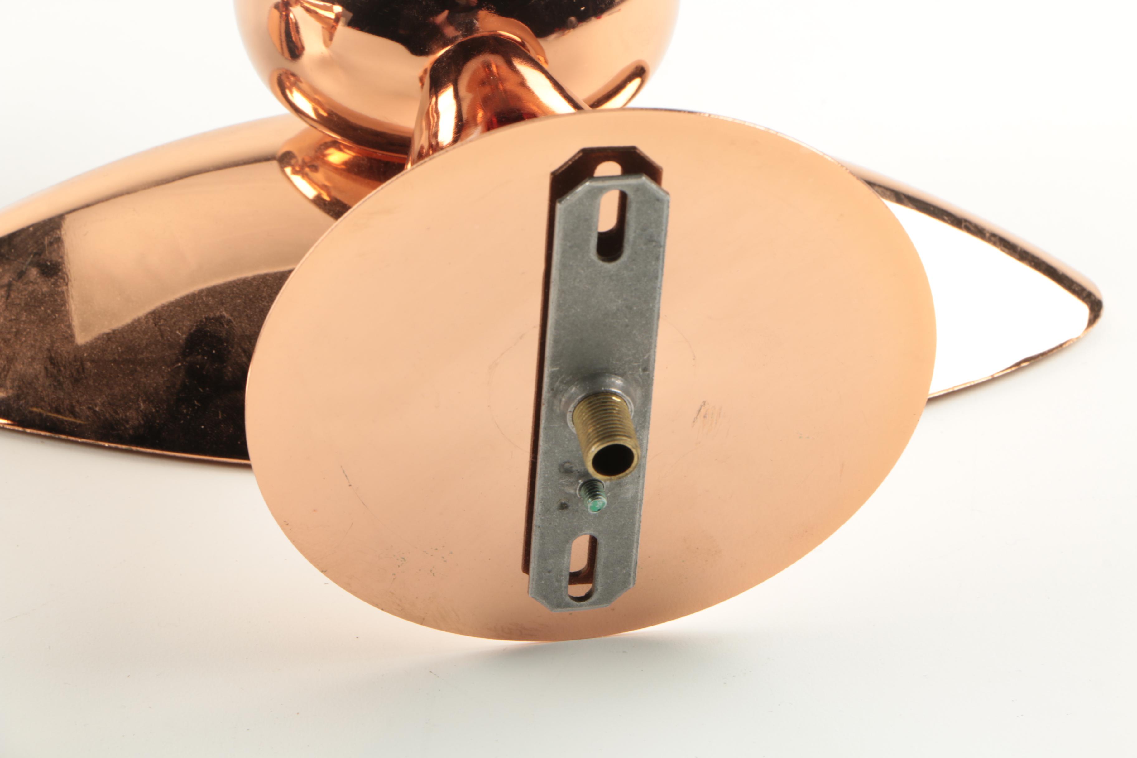 Modernist Italian Copper Tone Wall Lighting