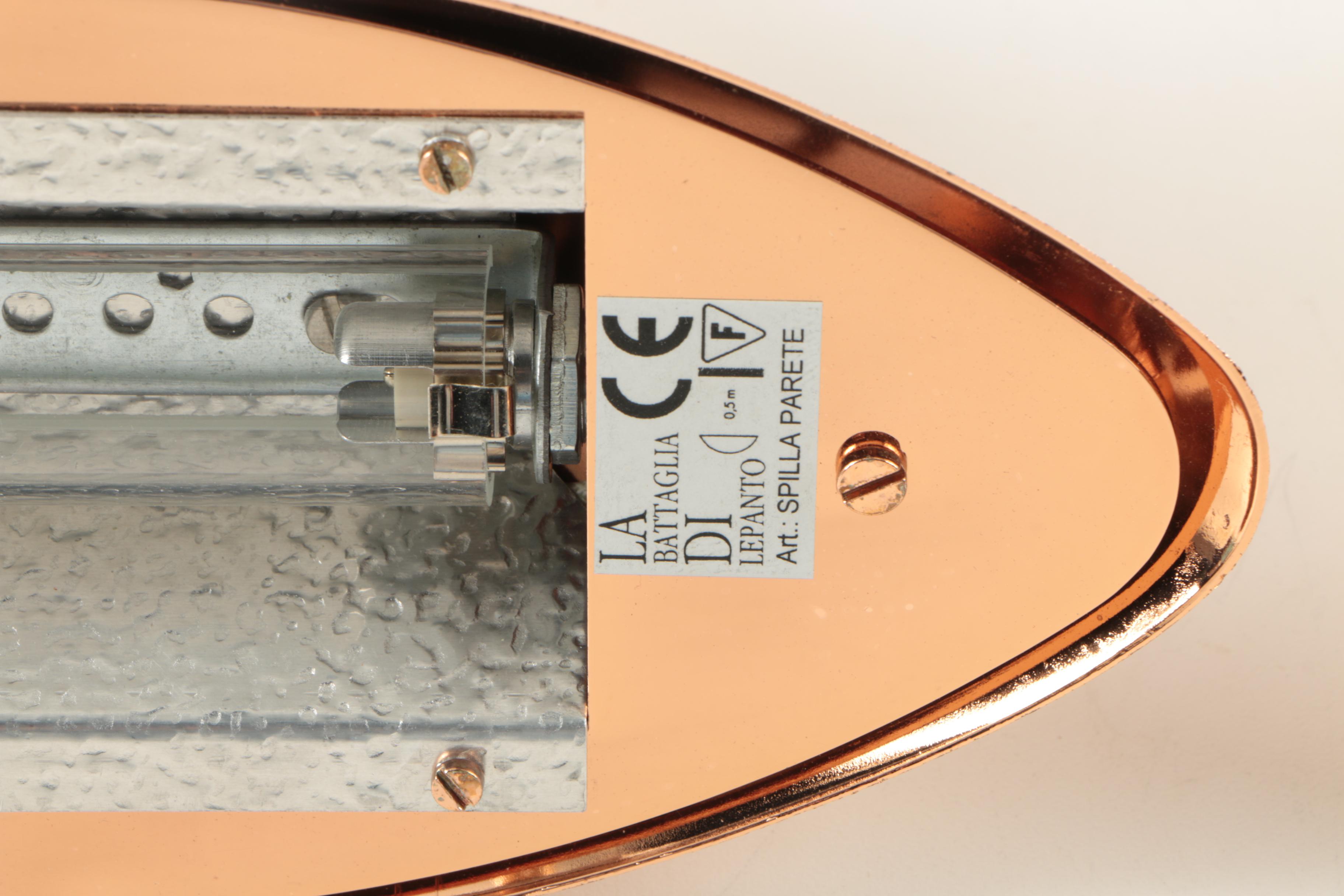 Modernist Italian Copper Tone Wall Lighting